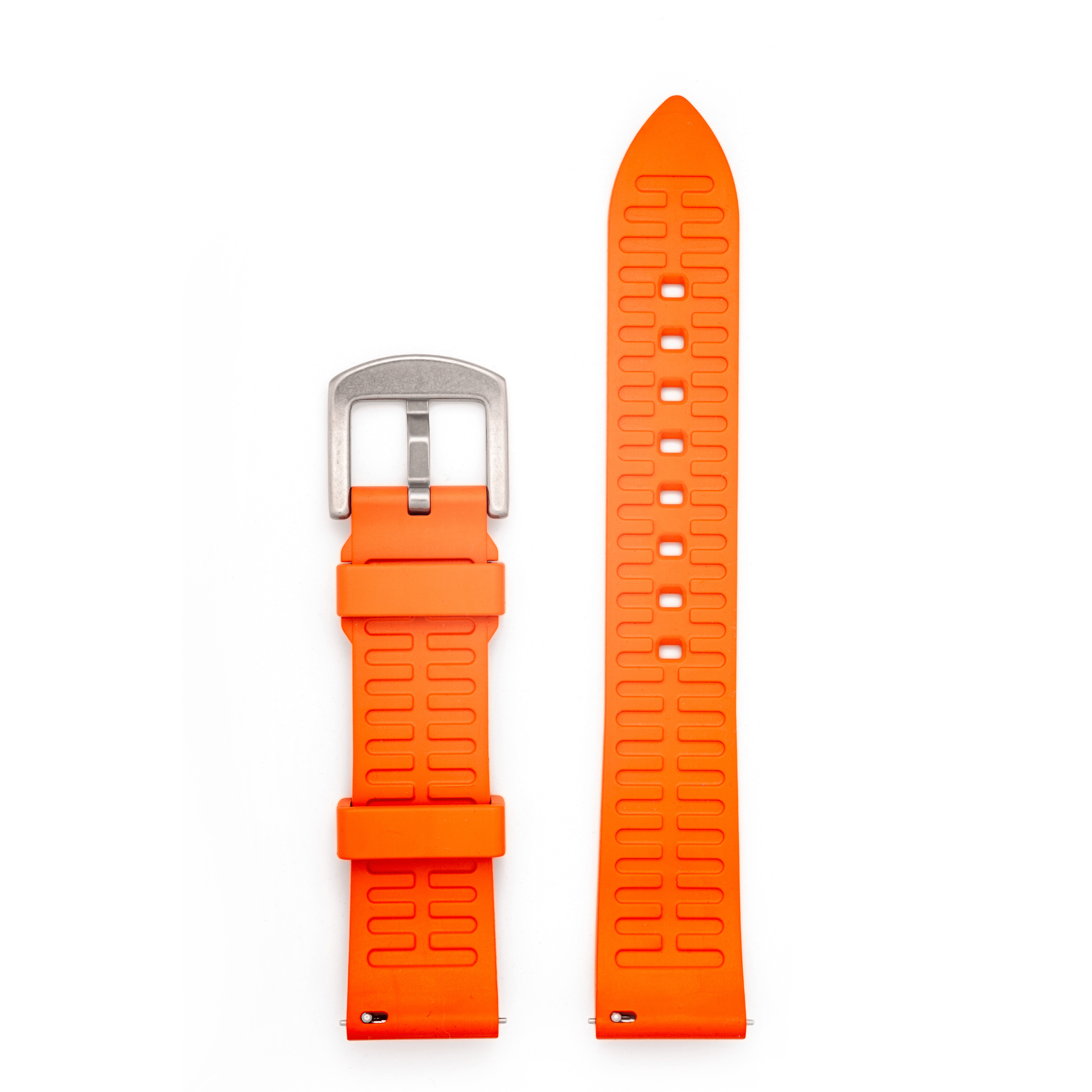 Kennett FKM Rubber Watch Strap 22mm in Orange, reverse view