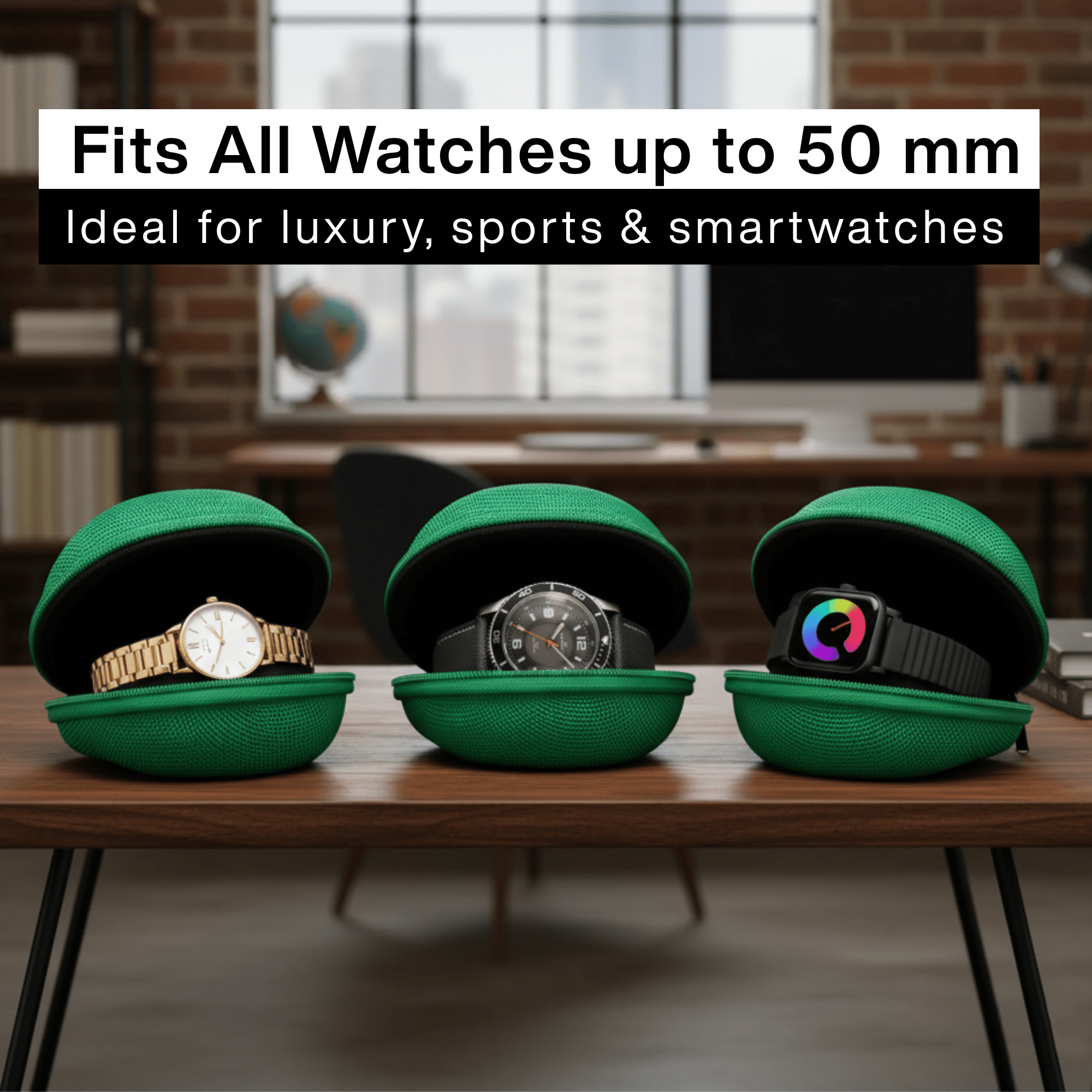 Green Single Watch Travel Case – Secure & Stylish Storage watchcaseKennett Great Britain