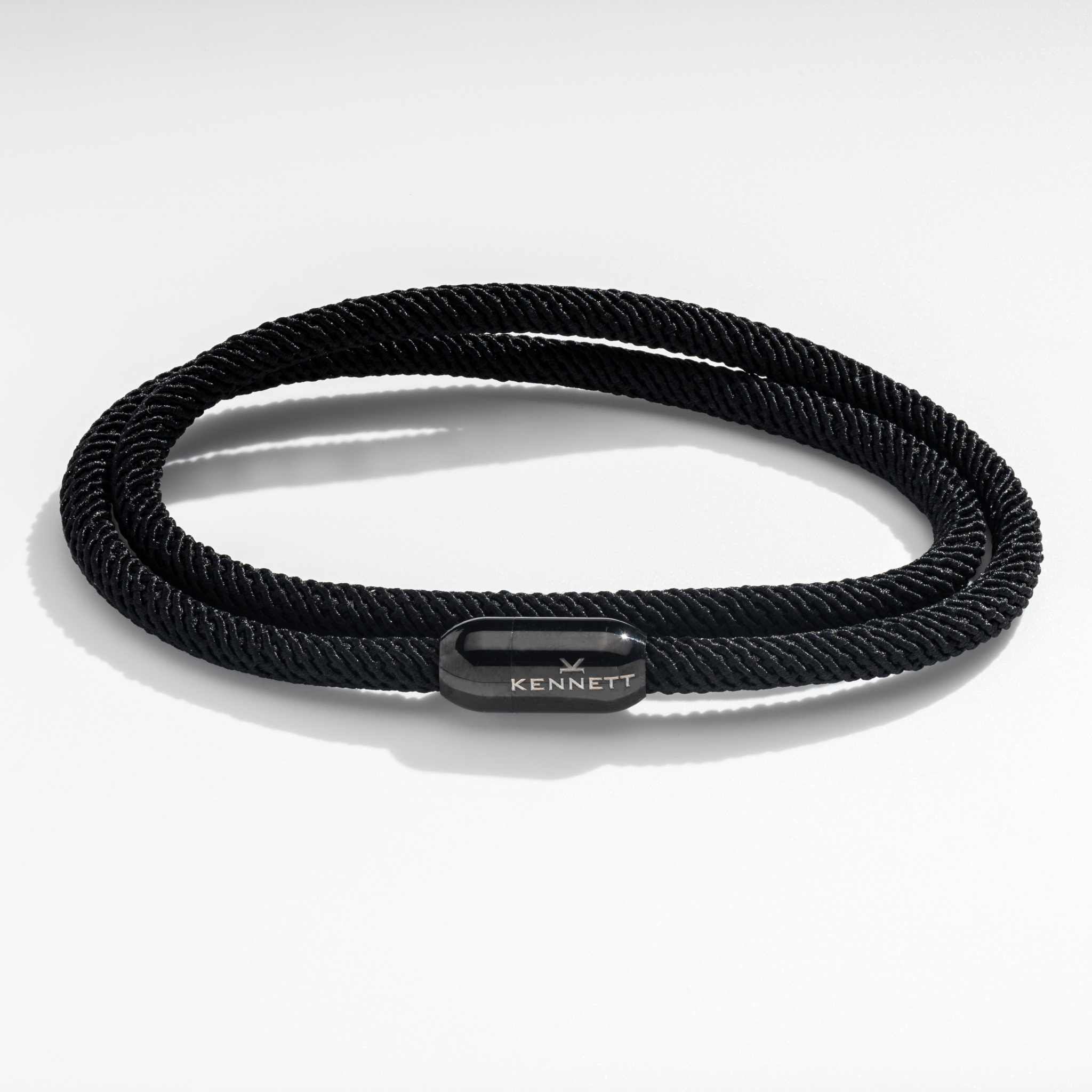 Black Double Wrap bracelet by Kennett