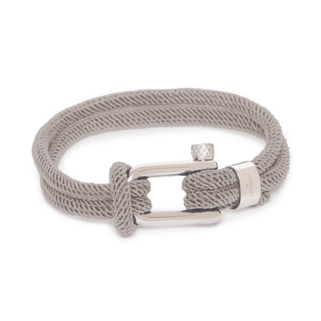 Kennett Regatta Bracelet – Nautical Shackle Cord Bracelet in Stainless Steel Kennett Great Britain