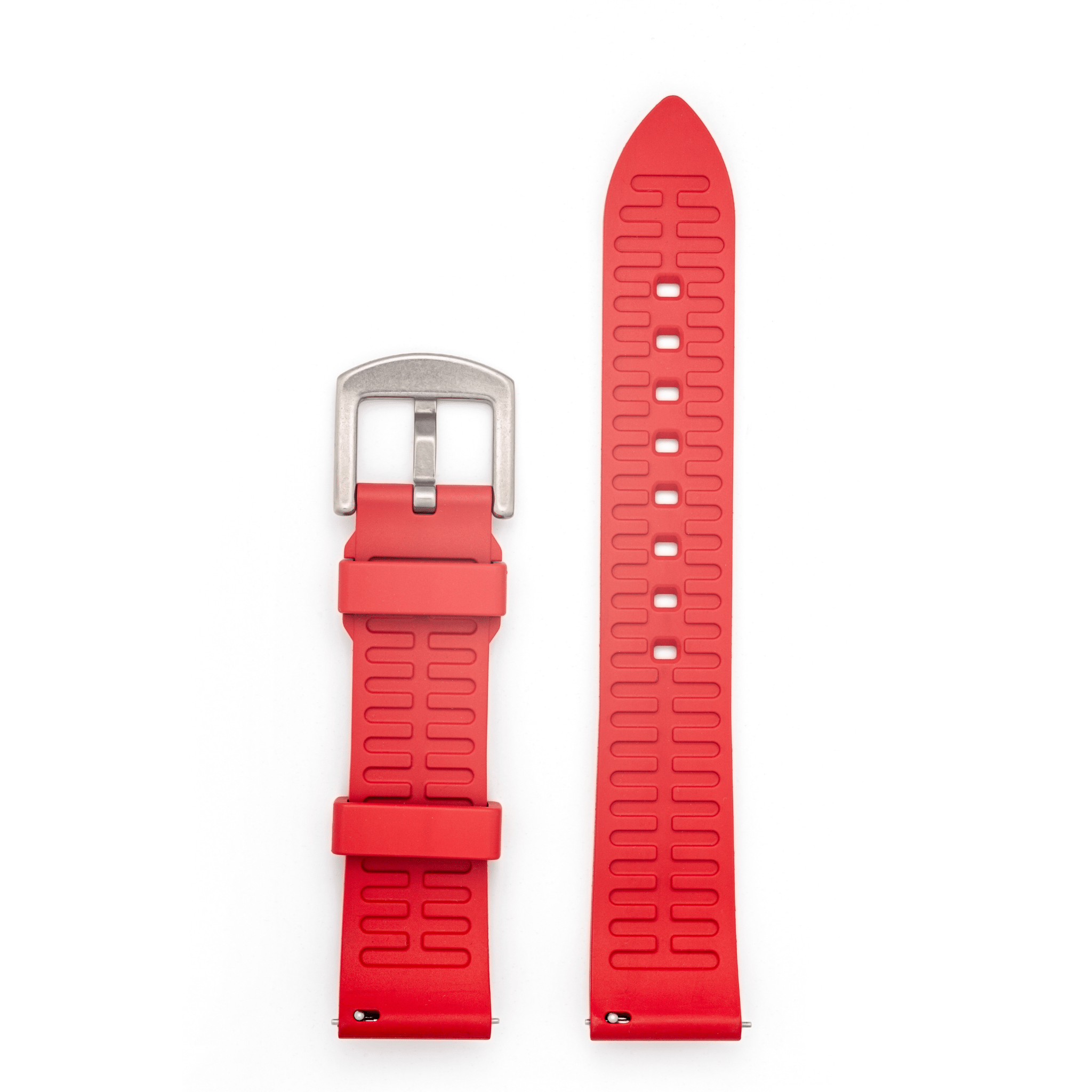 Kennett FKM Rubber Watch Strap 22mm in Red, reverse view