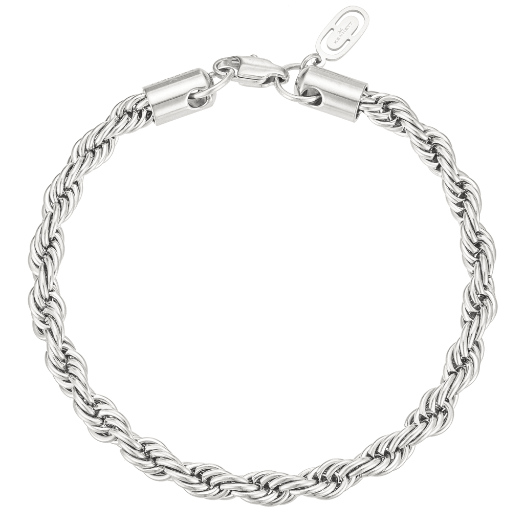 アクセサリー meian sterling silver chain bracelet Kennett Twisted Chain Bracelet 5mm Silver 19cm