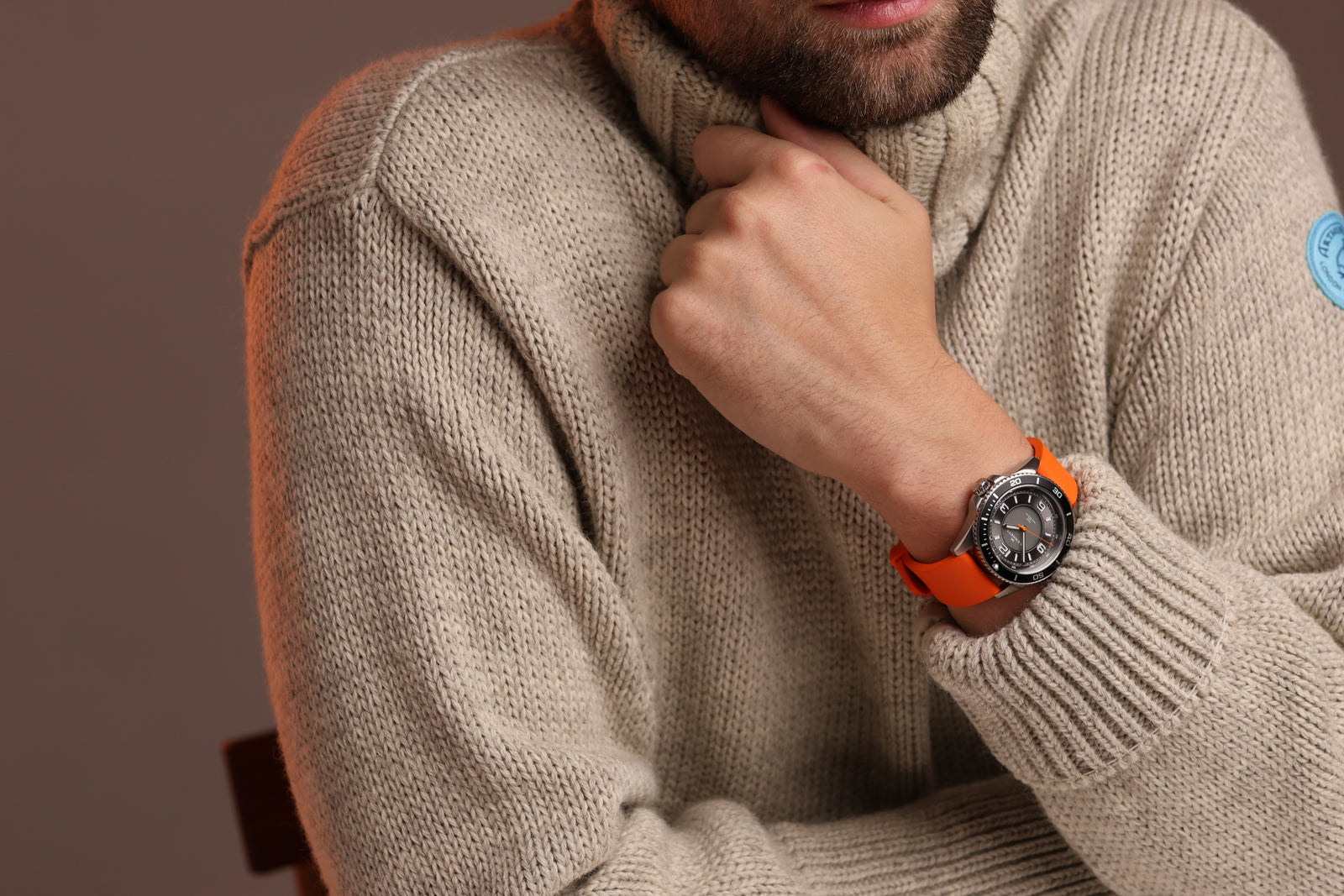 Kennett Solaxplorer Watch with orange strap