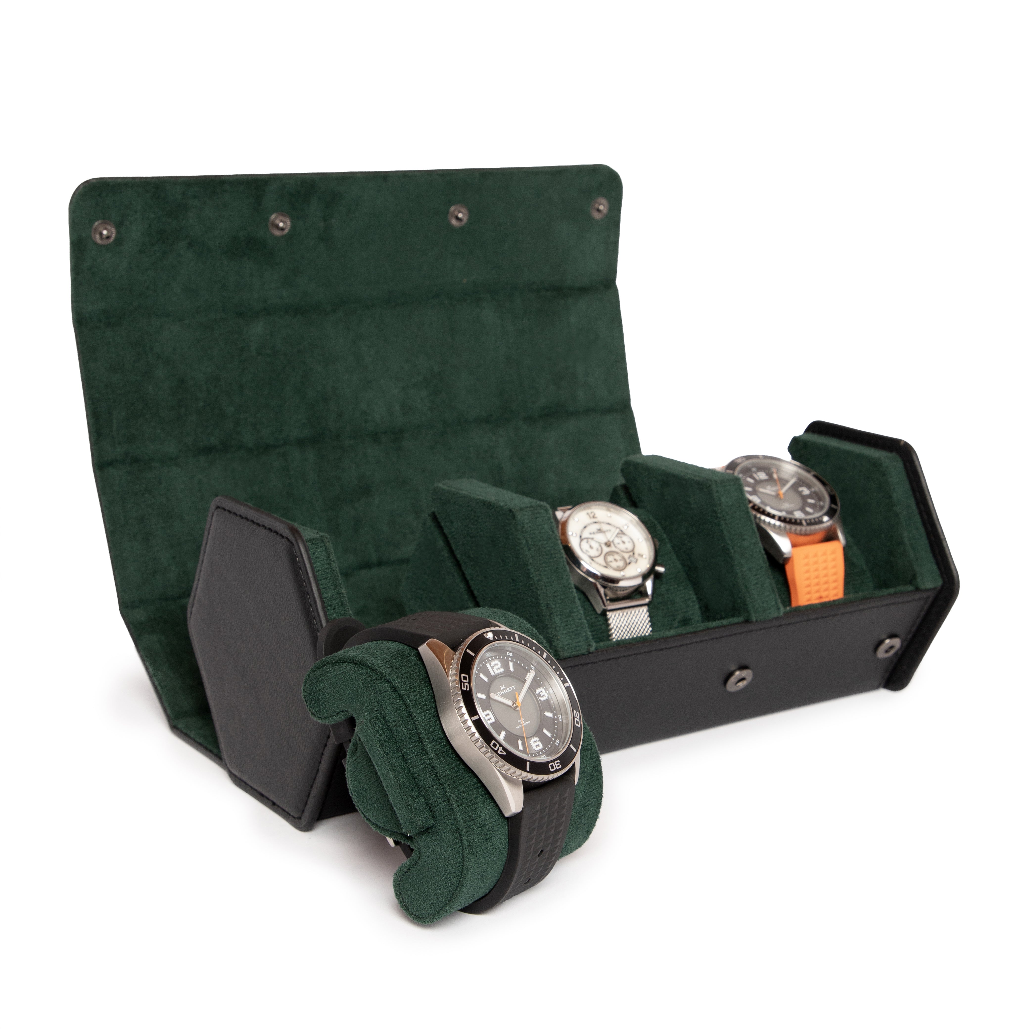 Kennett 3-Piece Hexagon Watch Case Black & Green