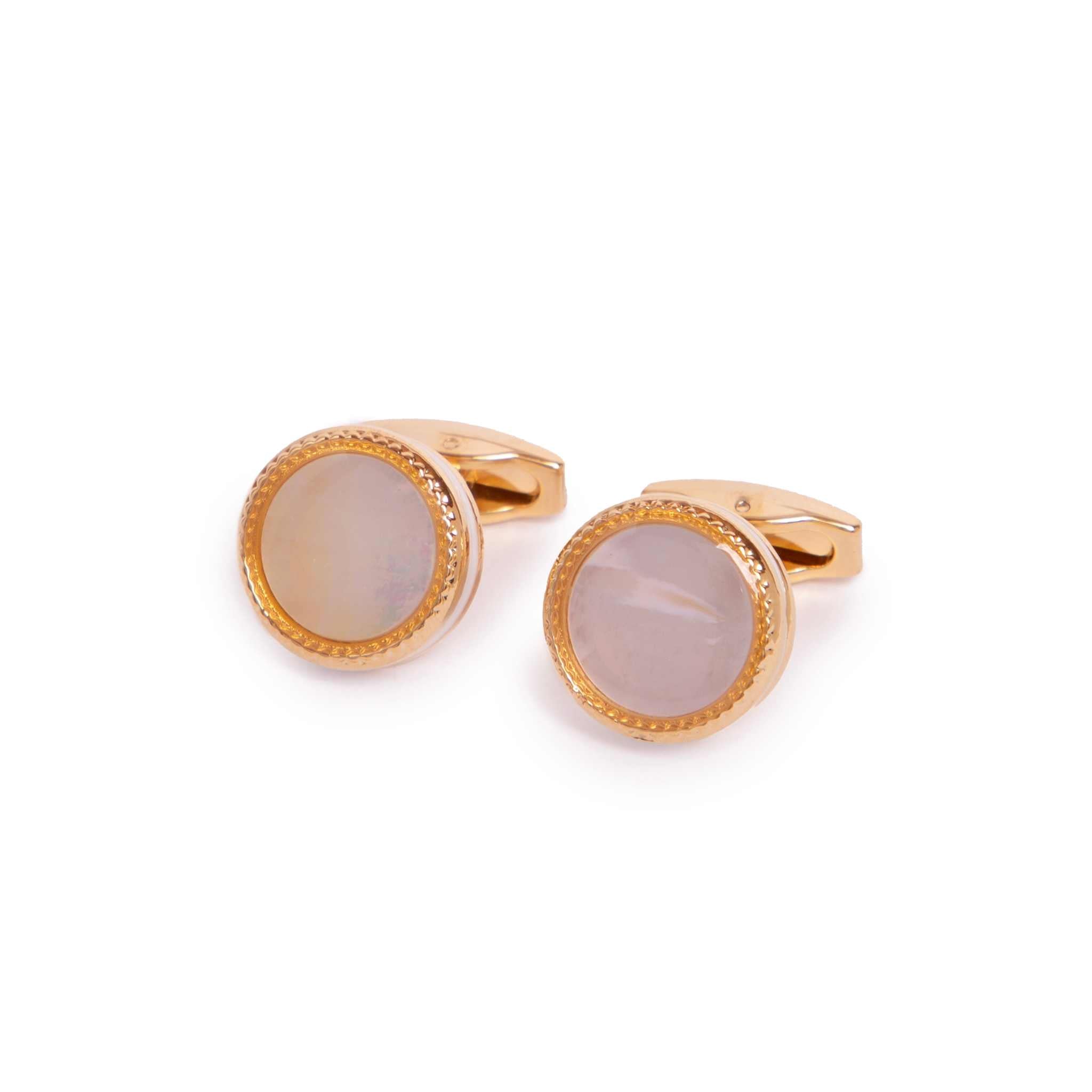 Kennett Circoro Gold Plated Cufflinks with Pearl effect Inlay Kennett Great Britain