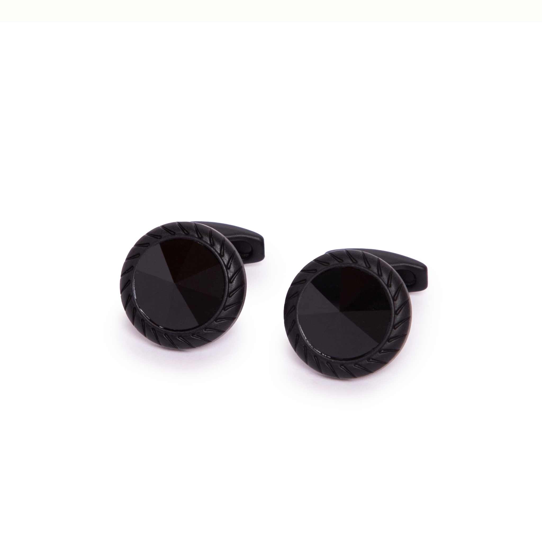Kennett Octonoir Cufflinks – Black Plated Brass with Octagon Detailin Kennett Great Britain