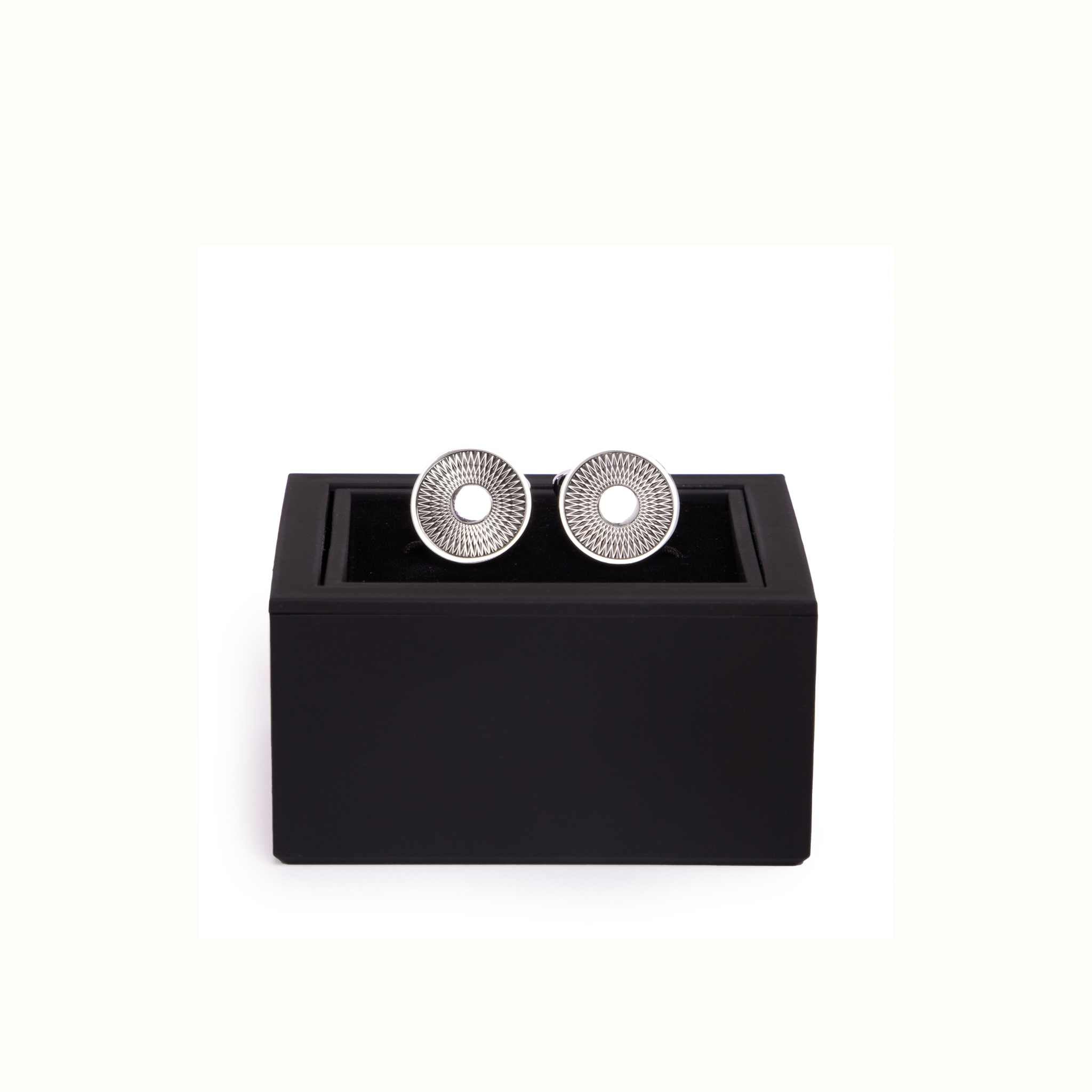 Kennett Freddie Cufflinks – Silver Geometric Aviation - Inspired Design Kennett Great Britain