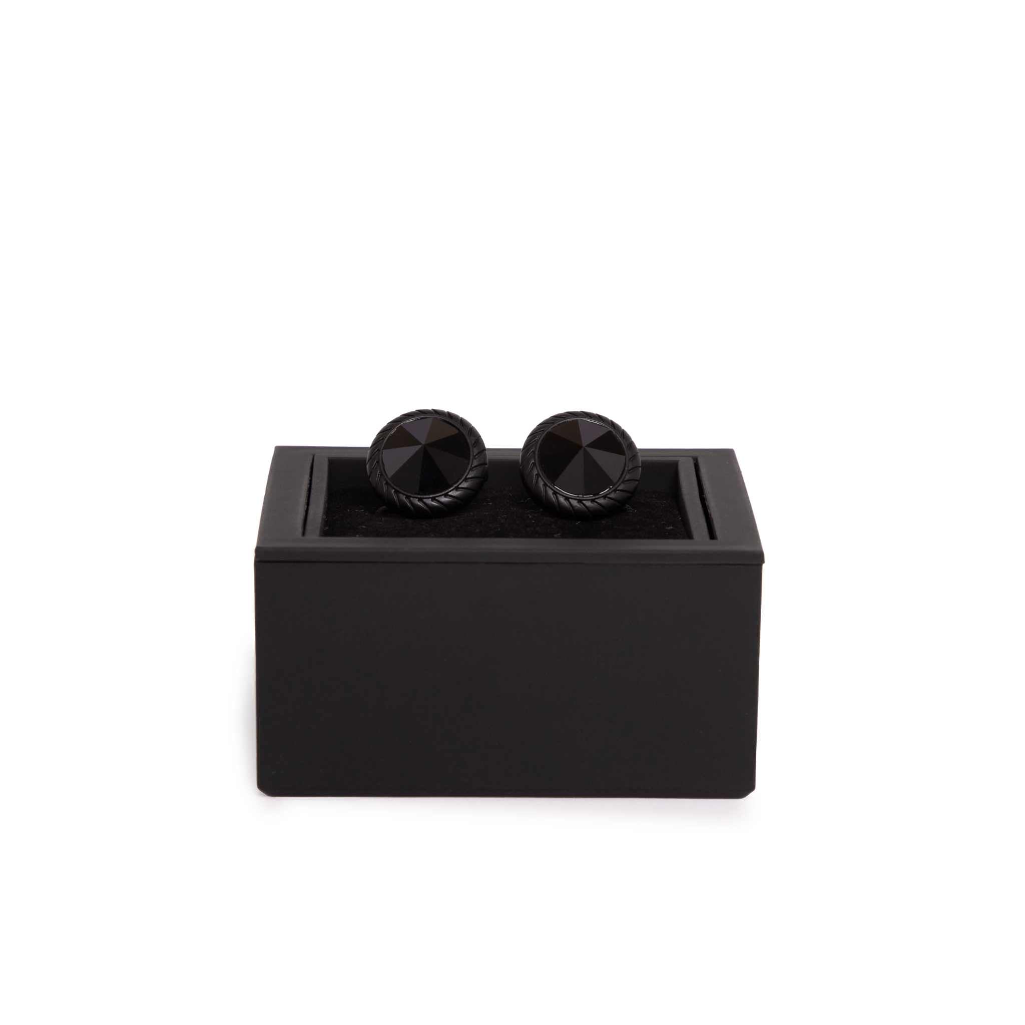 Kennett Octonoir Cufflinks – Black Plated Brass with Octagon Detailin Kennett Great Britain