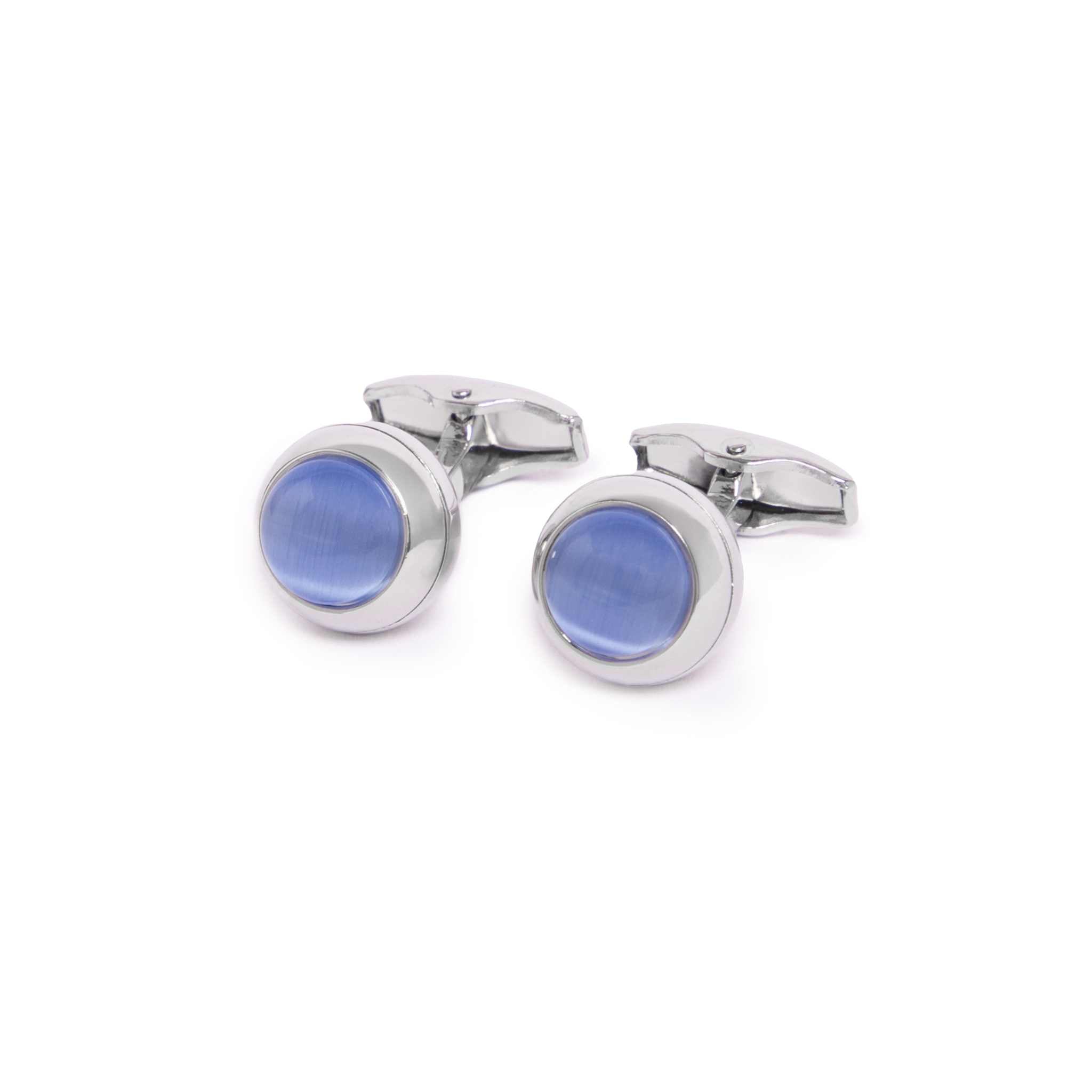 Kennett Ventana Cufflinks – Silver with Blue Pearl Effect Kennett Great Britain