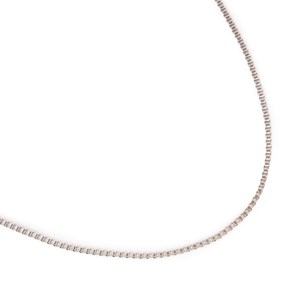 2mm Box Chain Necklace - Silver Tone