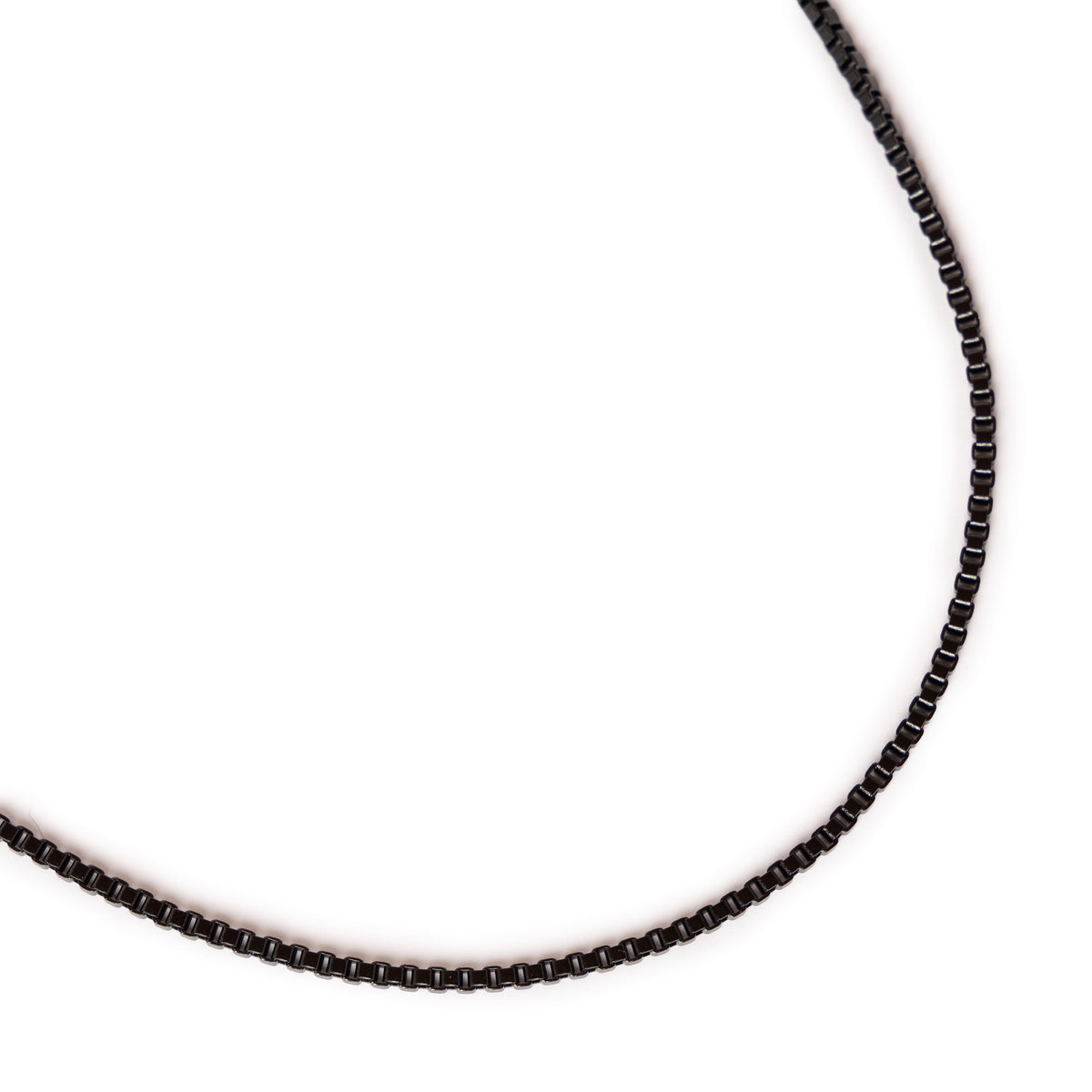 2mm Box Chain Necklace - Black