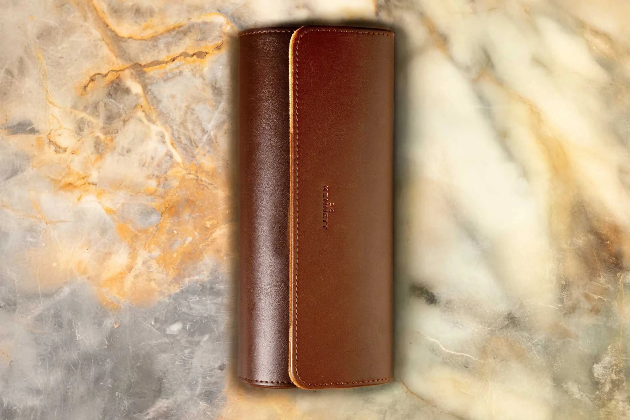 Brown Oiled Leather Watch Roll – Luxury Travel Case Kennett Great Britain