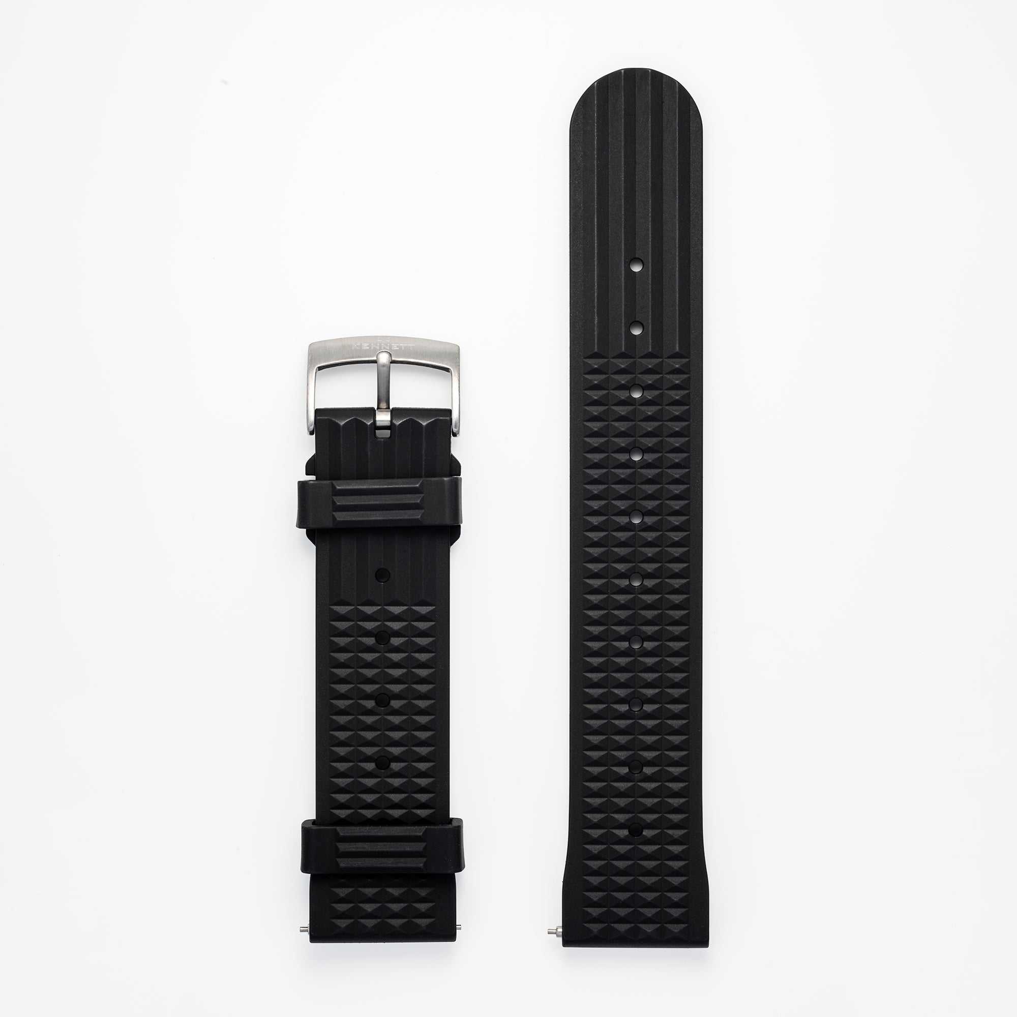 Kennett FKM Rubber Watch Strap with Stainless Steel Buckle - 22mm Waffle Texture Watch strapKennett Great Britain
