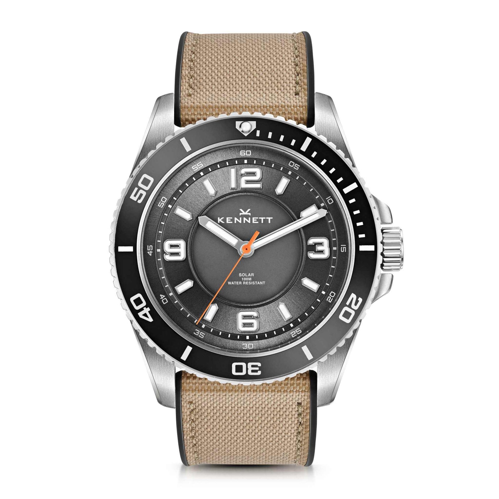 Kennett Solaxplorer Solar Watch with Grey Dial/ Sand Strap combo