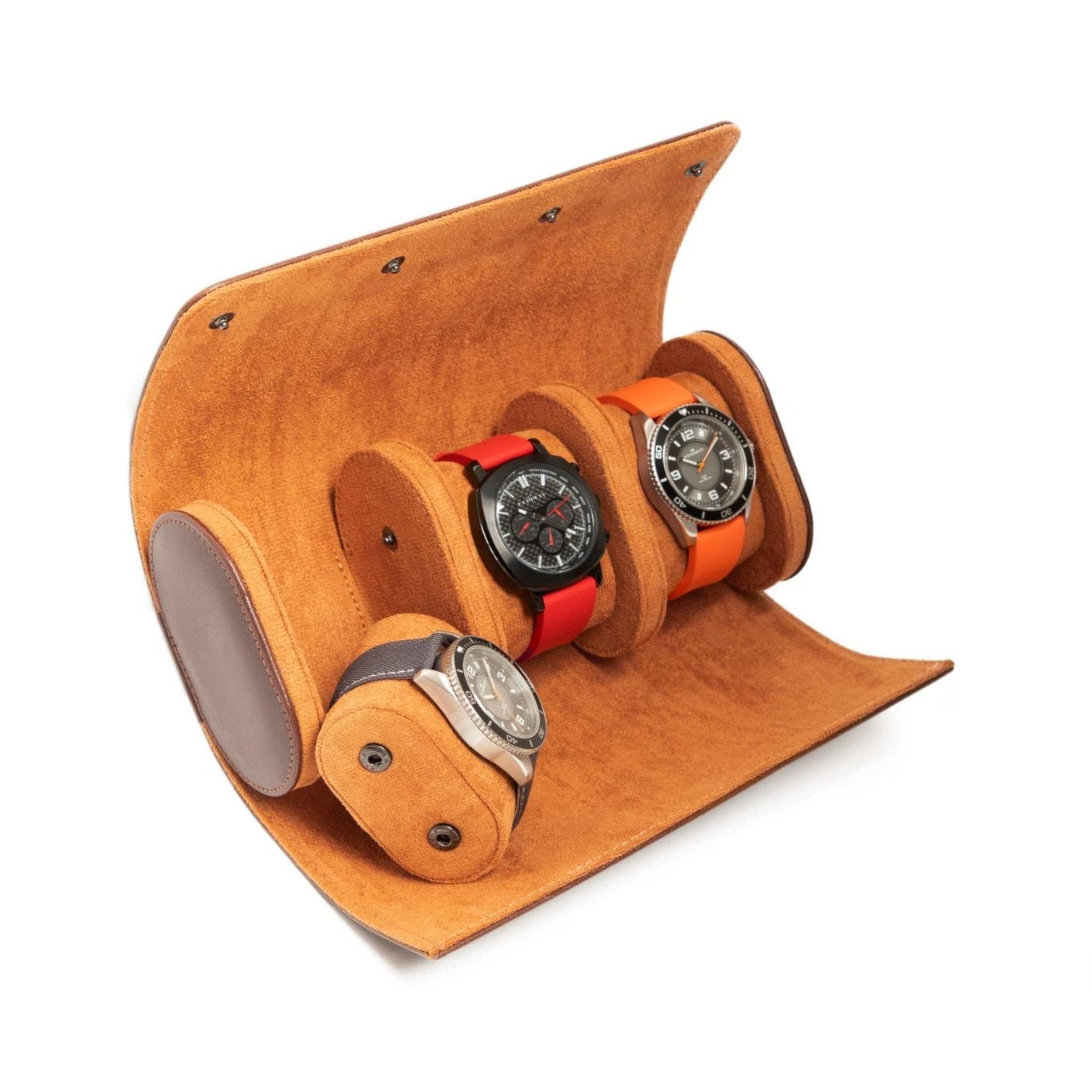 Brown Oiled Leather Watch Roll – Luxury Travel Case Kennett Great Britain