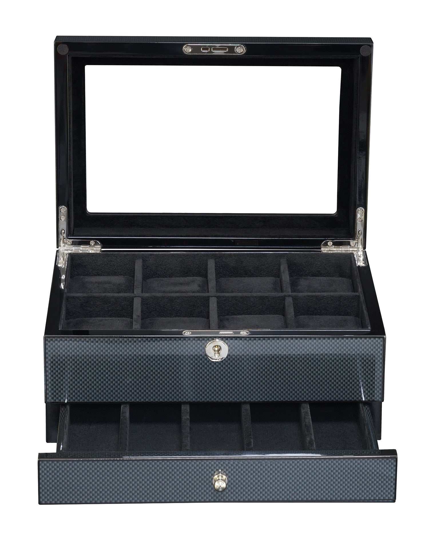 Kennett 8 Watch Box Valet Organiser | Carbon Fibre Storage for Watches & Accessories watch boxKennett Great Britain
