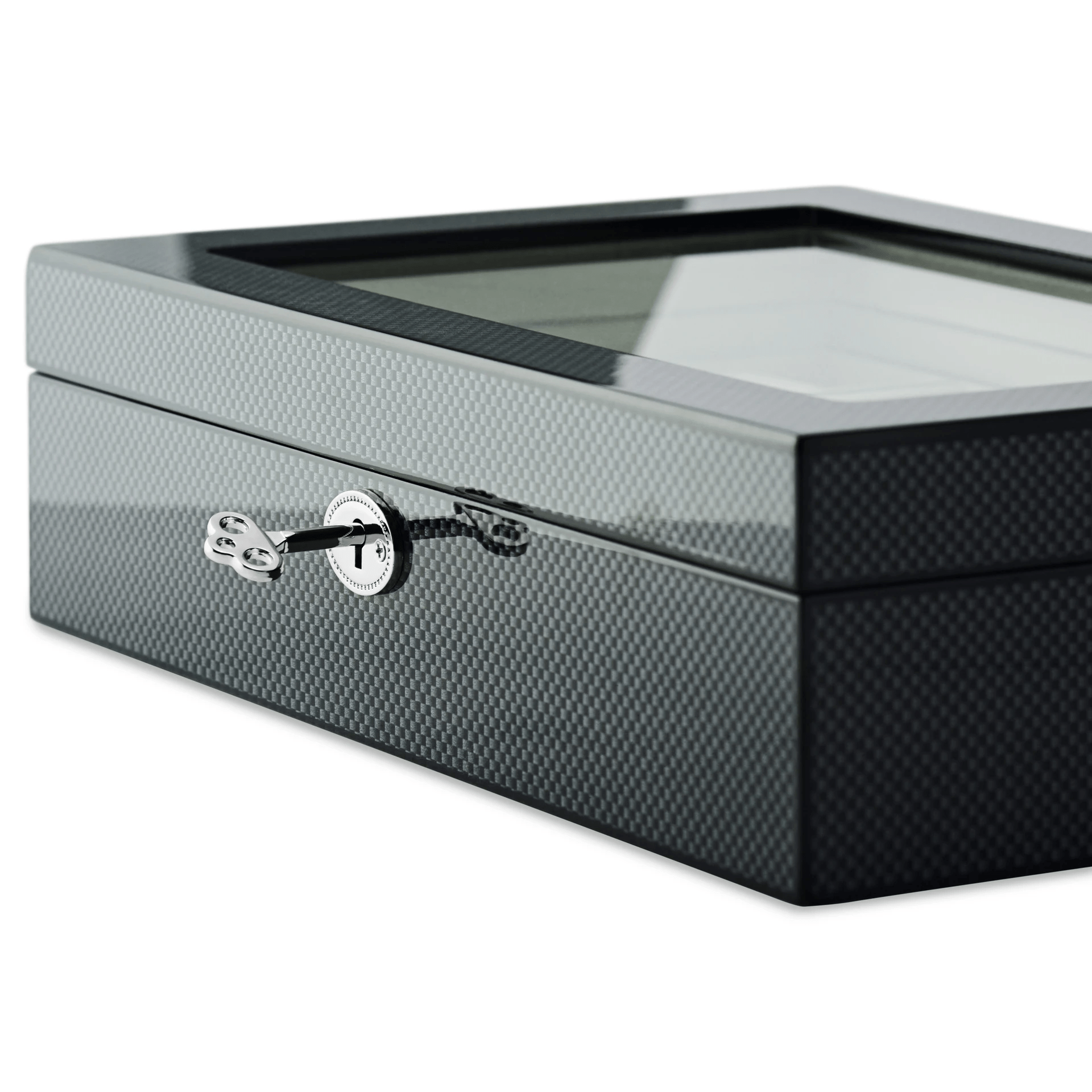 Kennett 10 - Slot Wooden Watch Box – Carbon Fibre Finish Kennett Great Britain