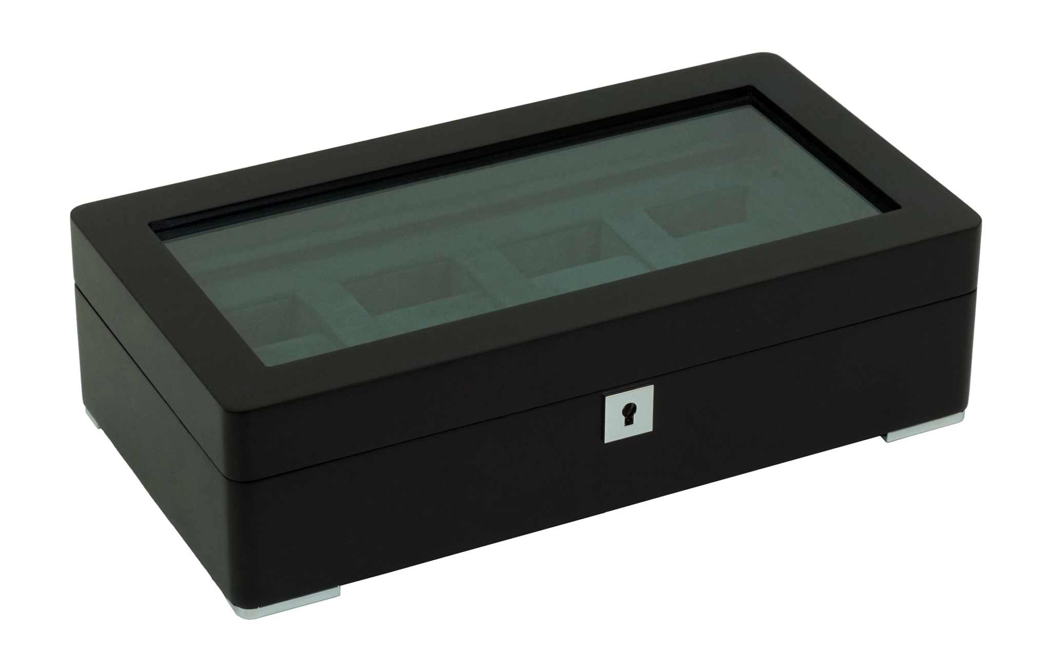 Kennett 4 - Slot Wooden Watch Box – Elegant Black Finish Kennett Great Britain