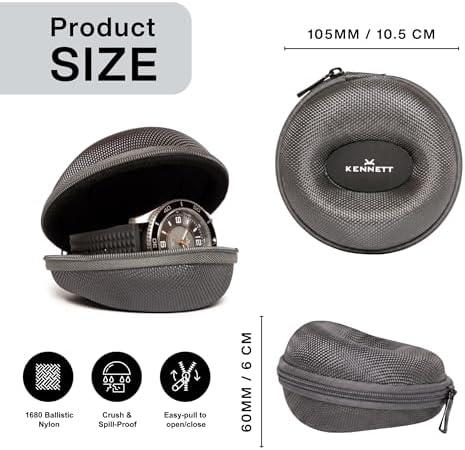 Grey Single Watch Travel Case – Bold, Secure & Stylish