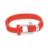 Kennett Regatta Bracelet, Nautical Shackle Cord in Red with Steel