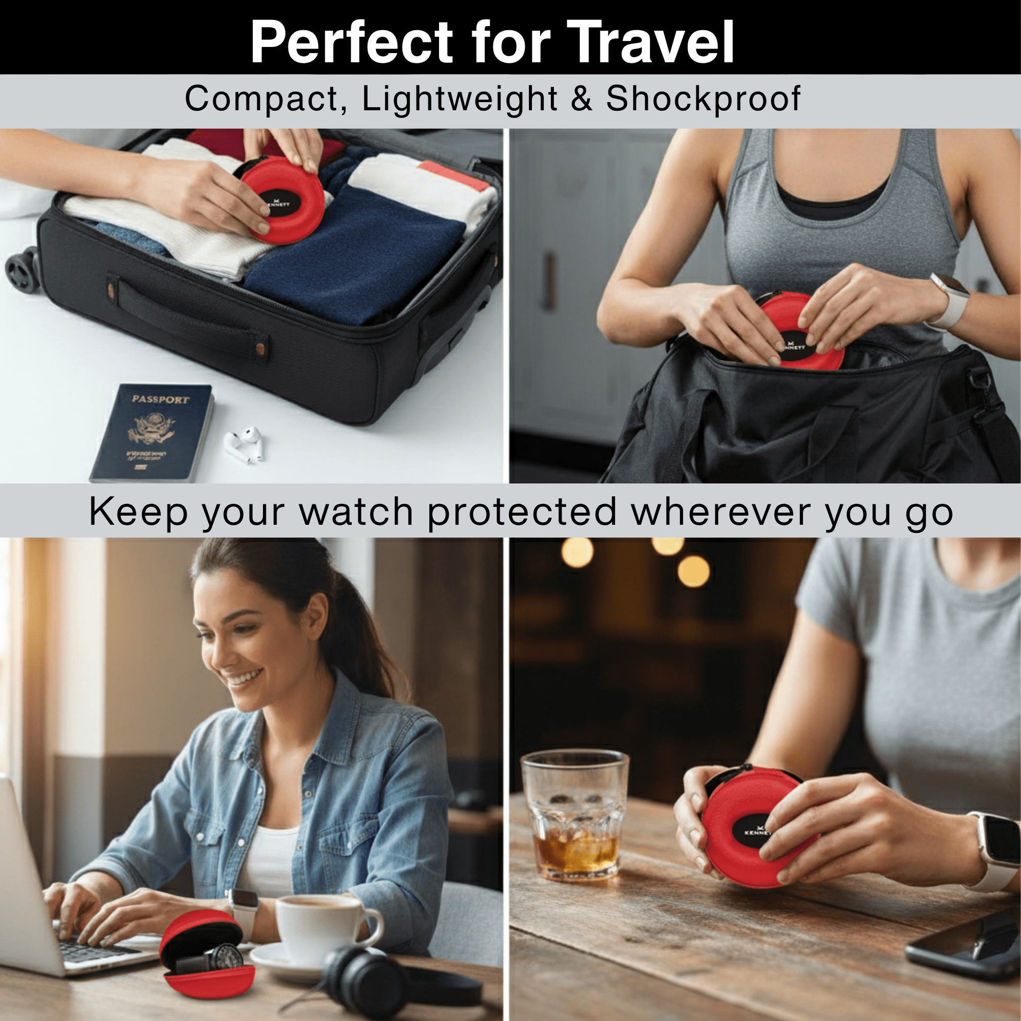 Red Single Watch Travel Case – Bold, Secure & Stylish watchcaseKennett Great Britain