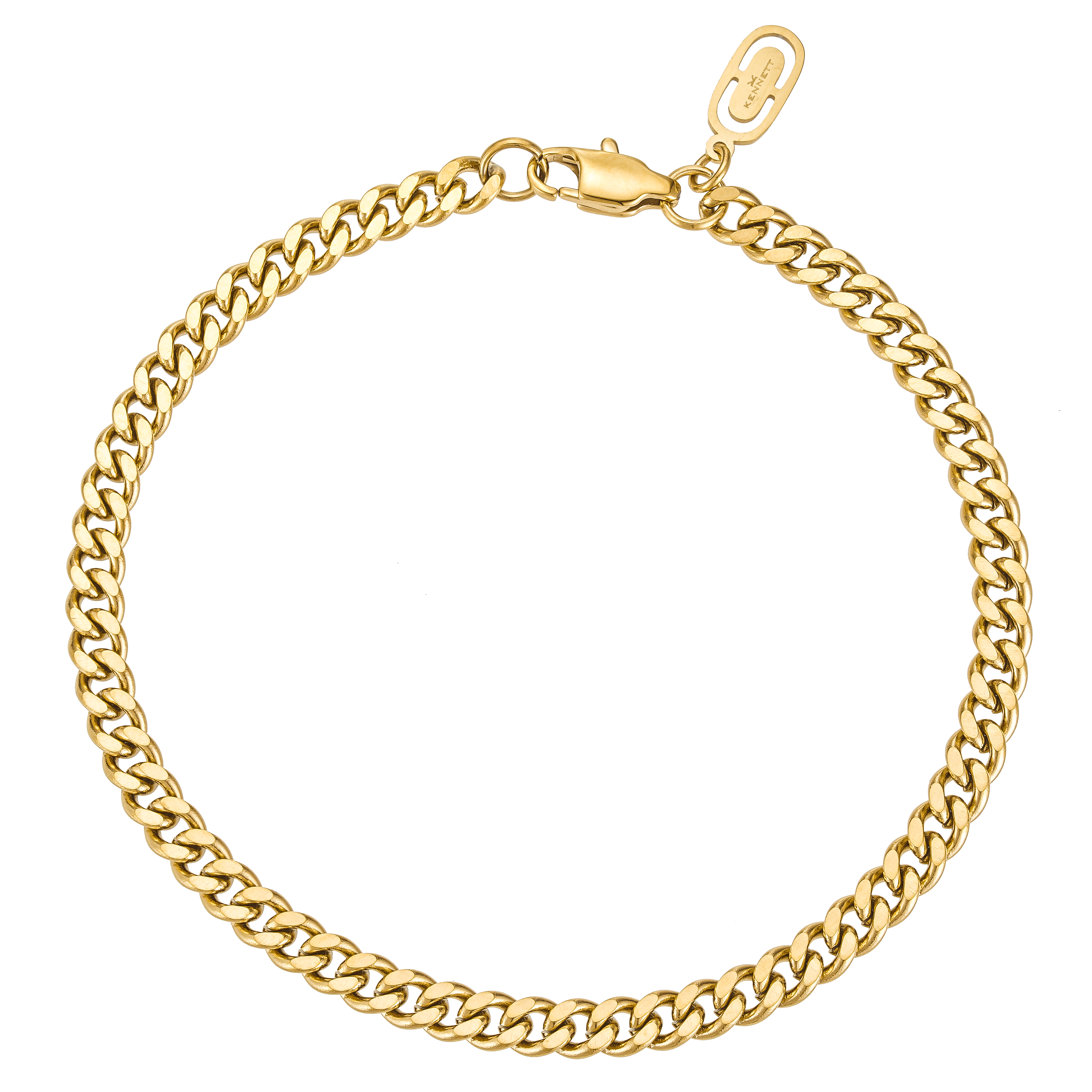 Kennett Gold Cuban Chain Bracelet 4mm 19cm