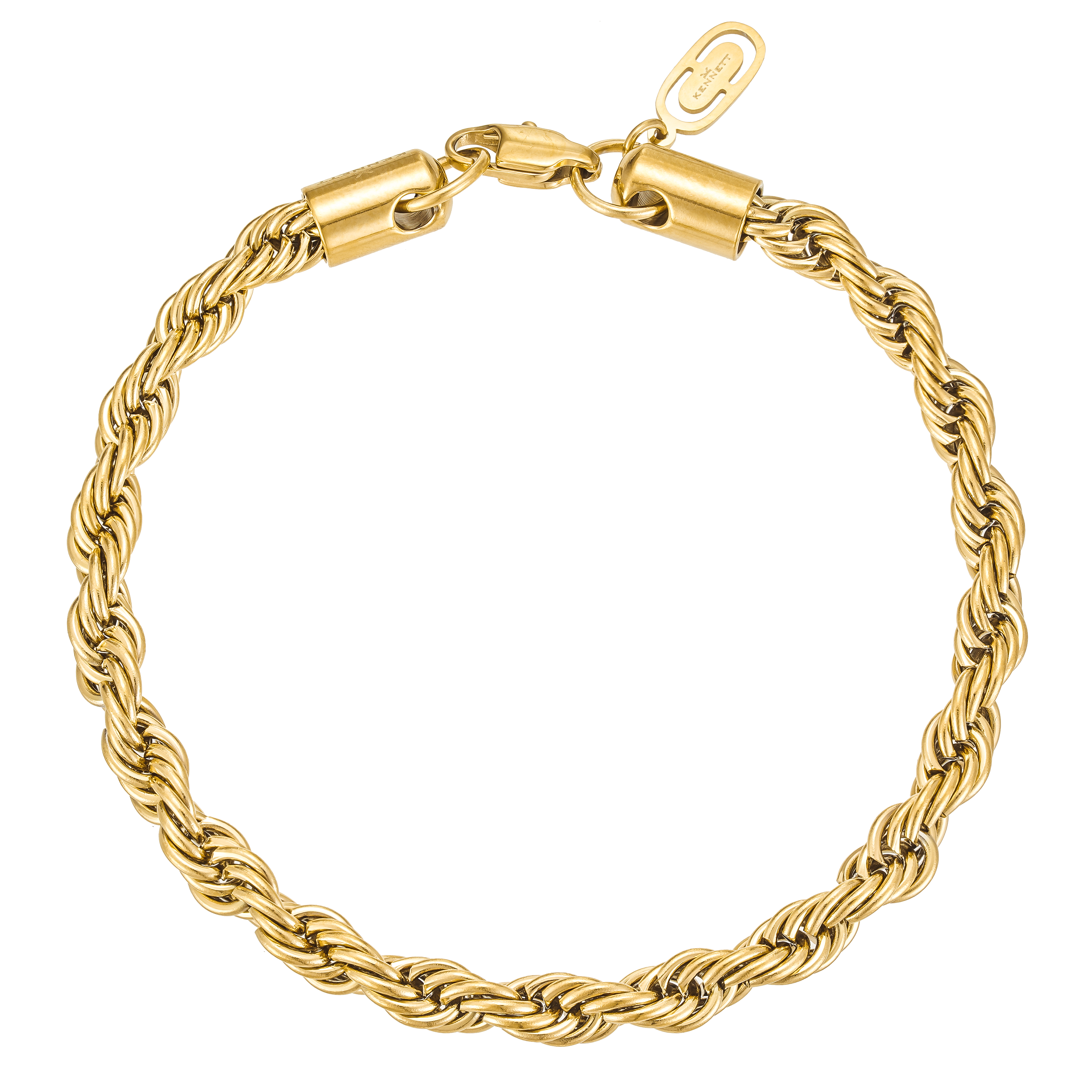 Kennett Gold Twisted Chain Bracelet 5mm 19cm