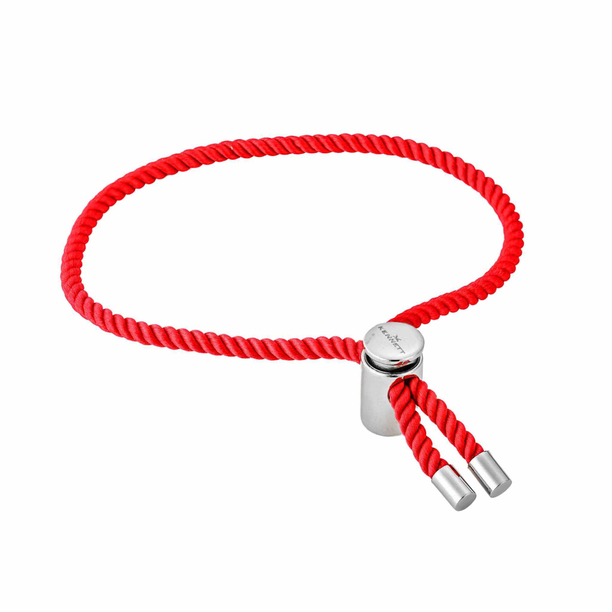 高級結び帯　赤　鏡 Kennett Adjustable Rope Nylon Toggle Bracelet