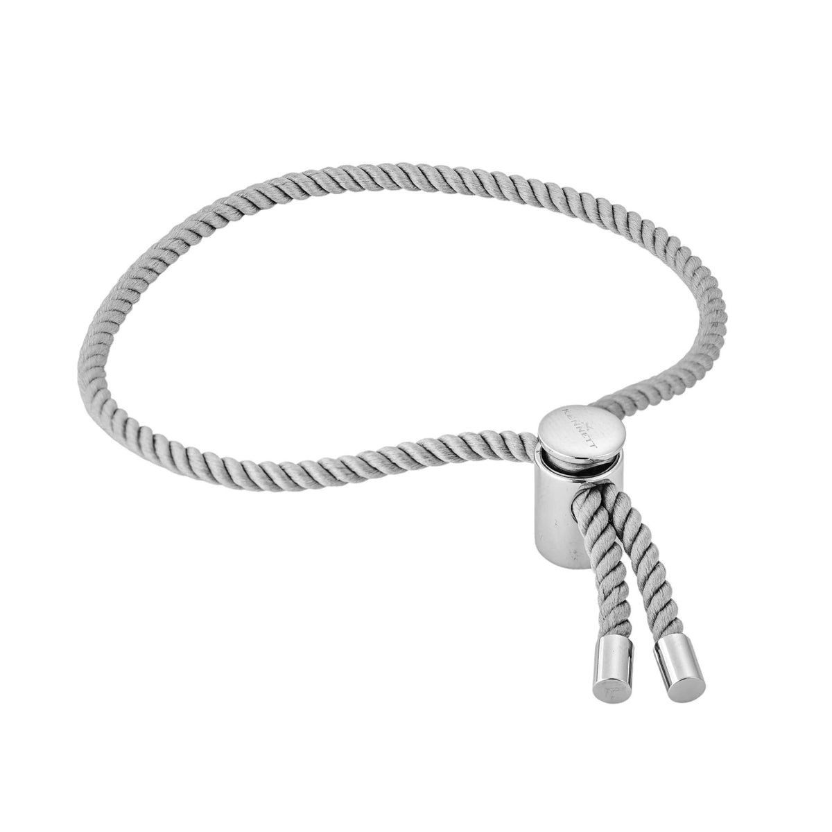 Kennett Vilamoura Adjustable Cord Toggle Bracelet – Rhodium Plated Stainless Steel &amp; Nylon Kennett Great Britain