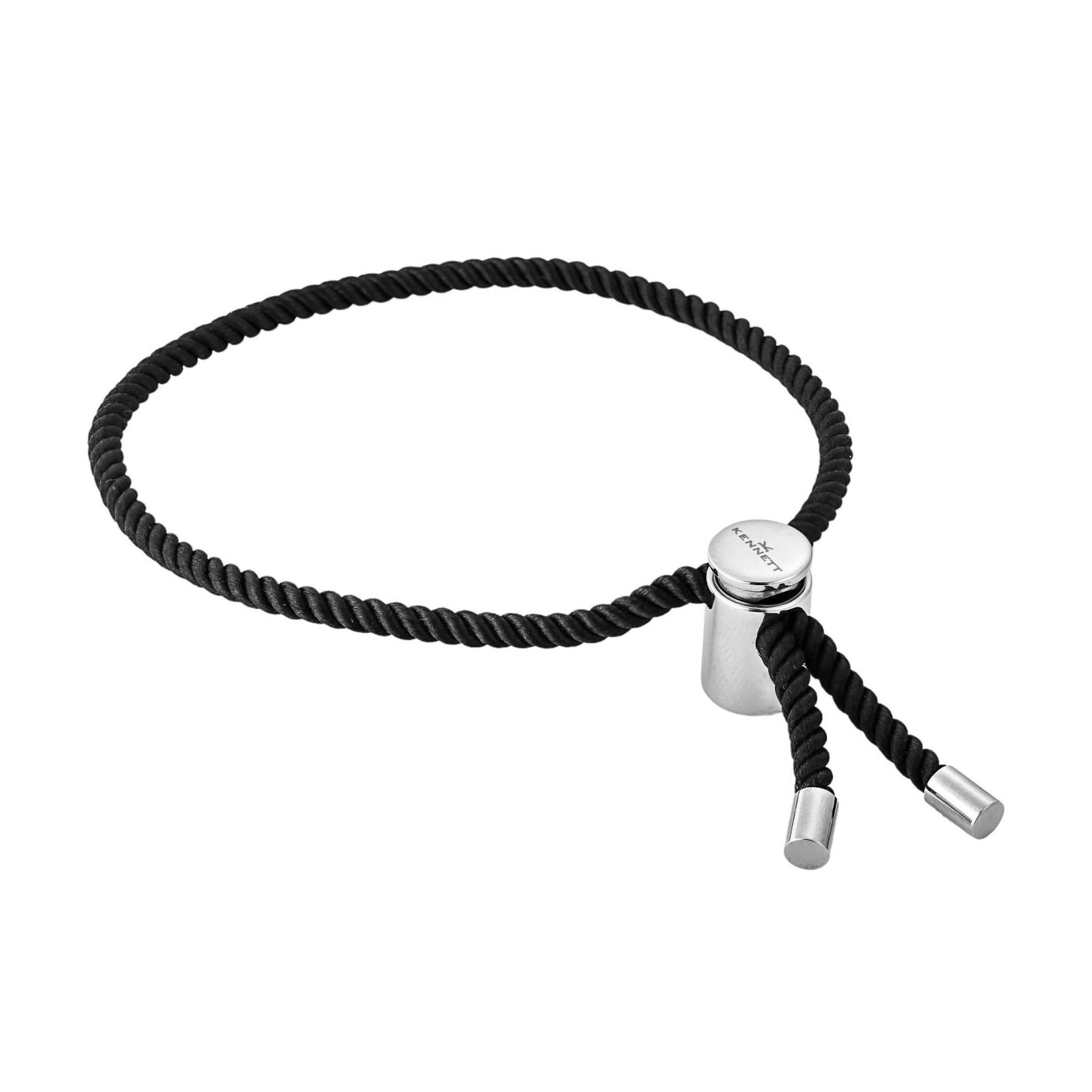 Kennett Vilamoura Adjustable Cord Toggle Bracelet – Rhodium Plated Stainless Steel & Nylon Kennett Great Britain