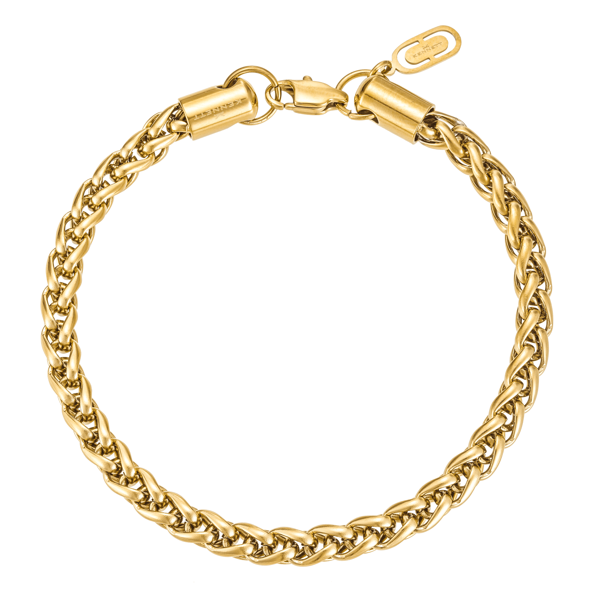 Kennett Gold Wheat Chain Bracelet 5mm 19cm