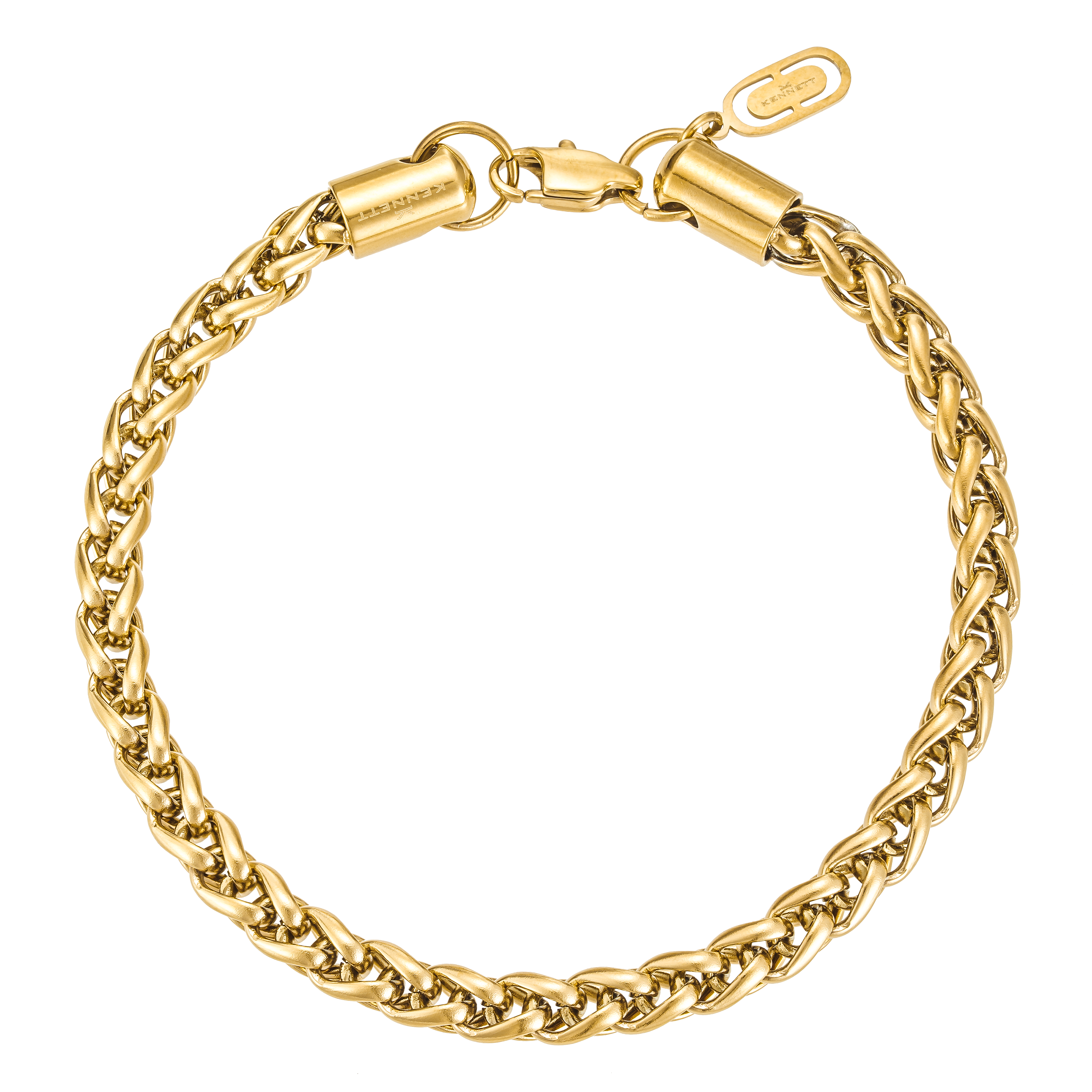 Kennett Gold Wheat Chain Bracelet 5mm 19cm
