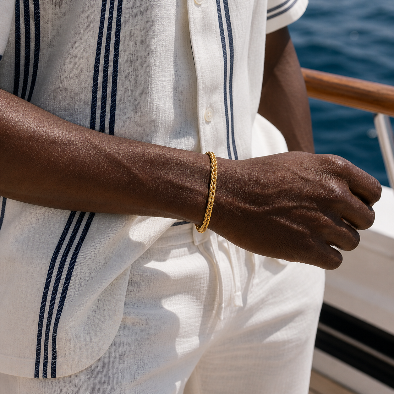 Kennett Gold Wheat Chain Bracelet 5mm 19cm