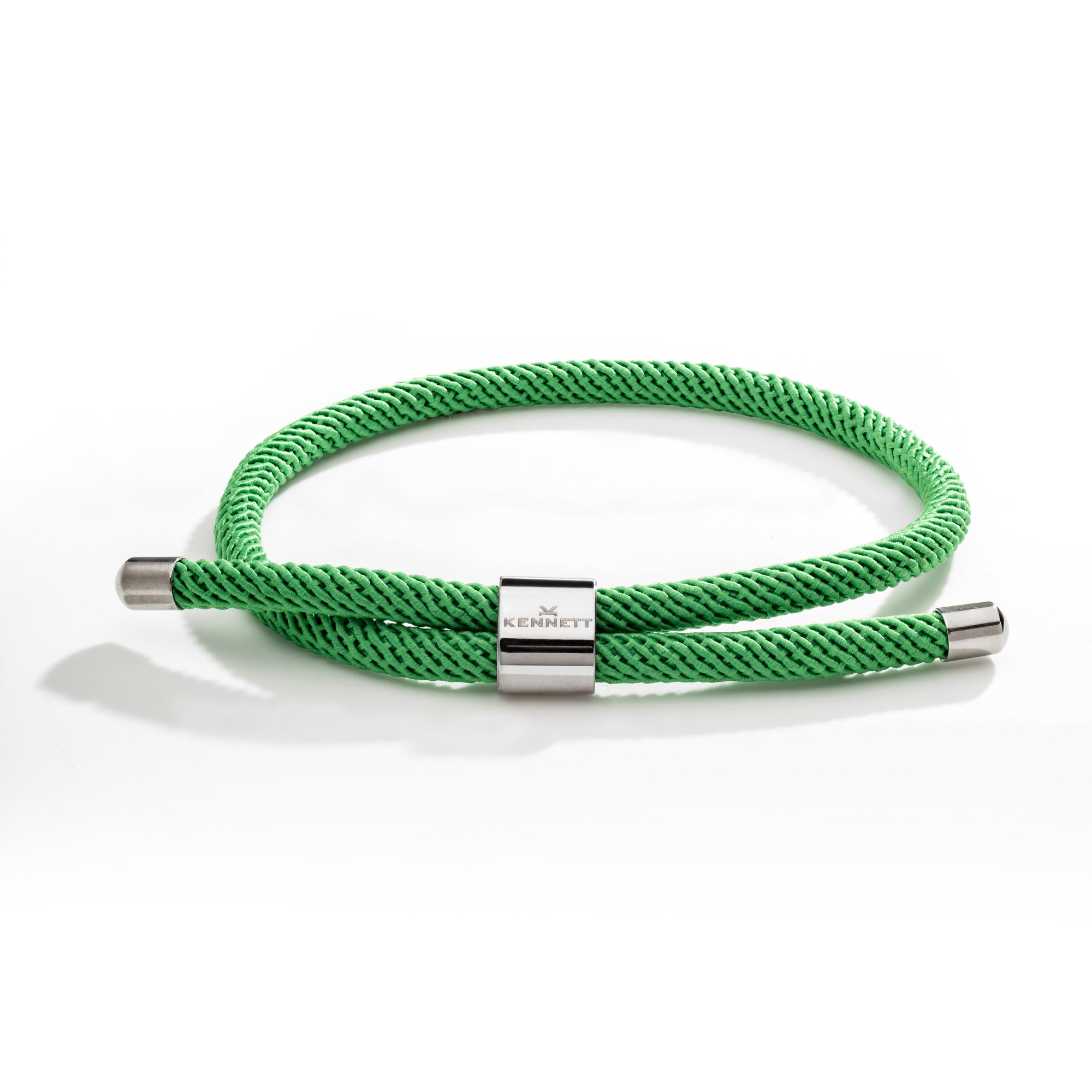 Tennis Court Green Rope Bracelet by Kennett Jewellery. Unisex and adjustable.