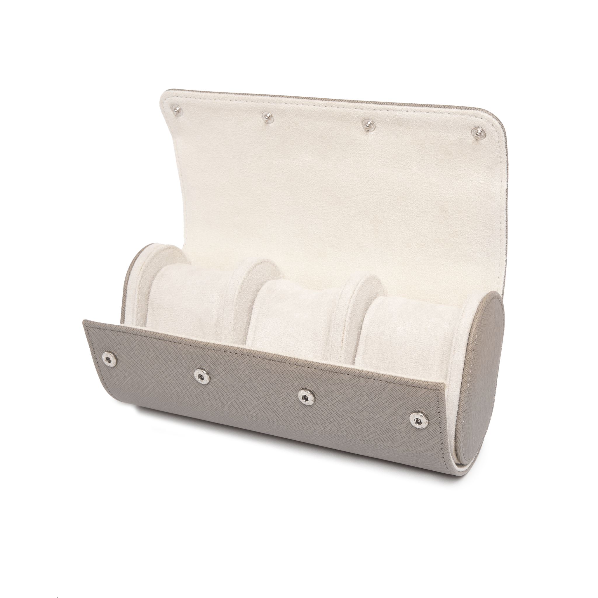 Grey Leather Watch Roll | Luxury Travel Watch Storage Case Kennett Great Britain