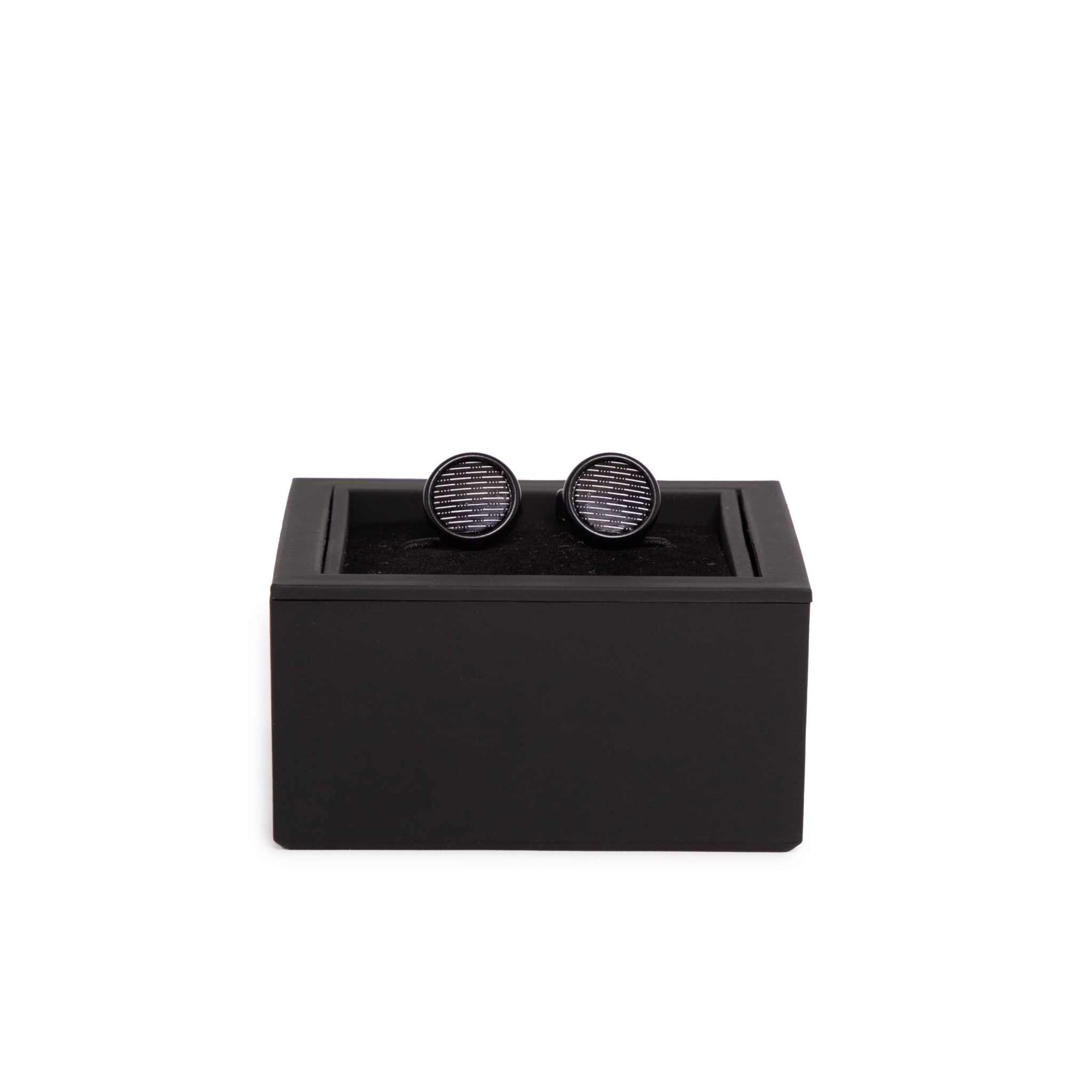Kennett Morse Cufflinks – Black Plated Brass with Pattern Dial Kennett Great Britain