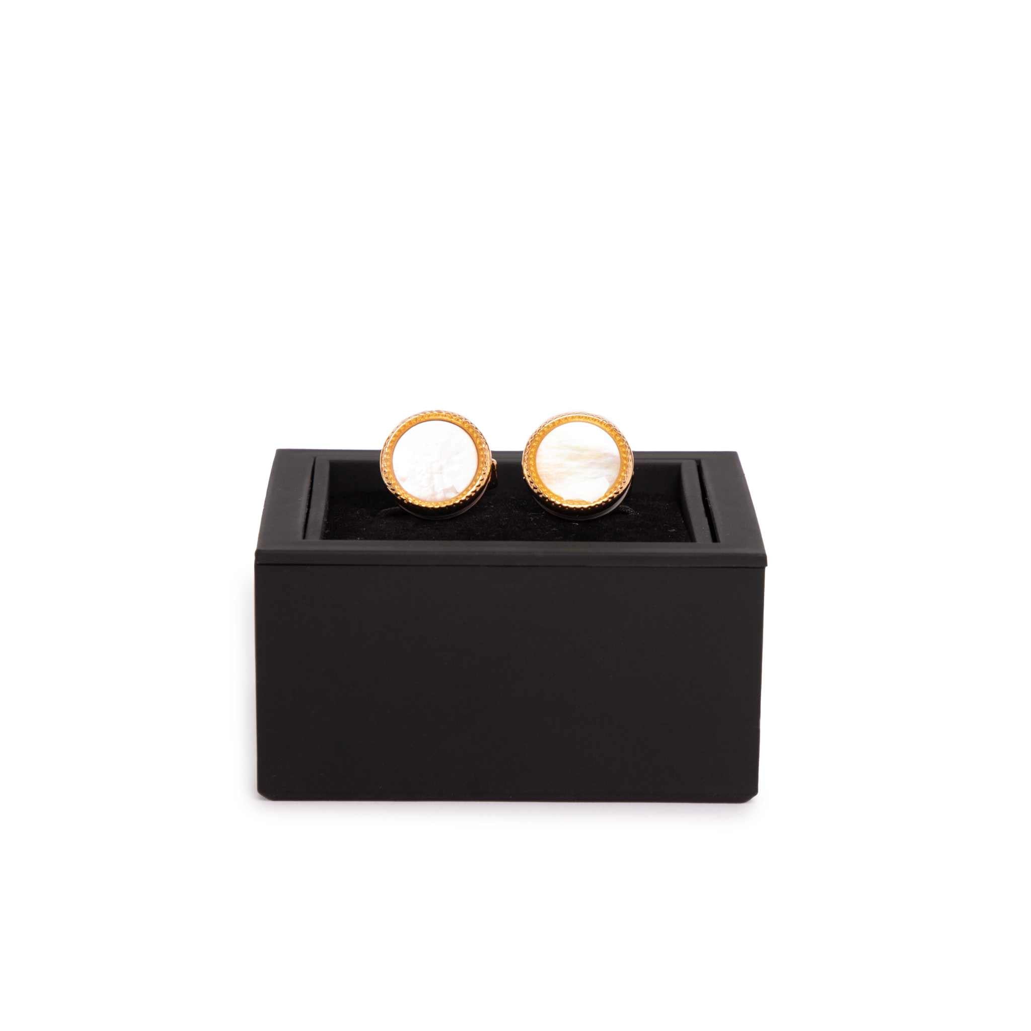 Kennett Circoro Gold Plated Cufflinks with Pearl effect Inlay Kennett Great Britain