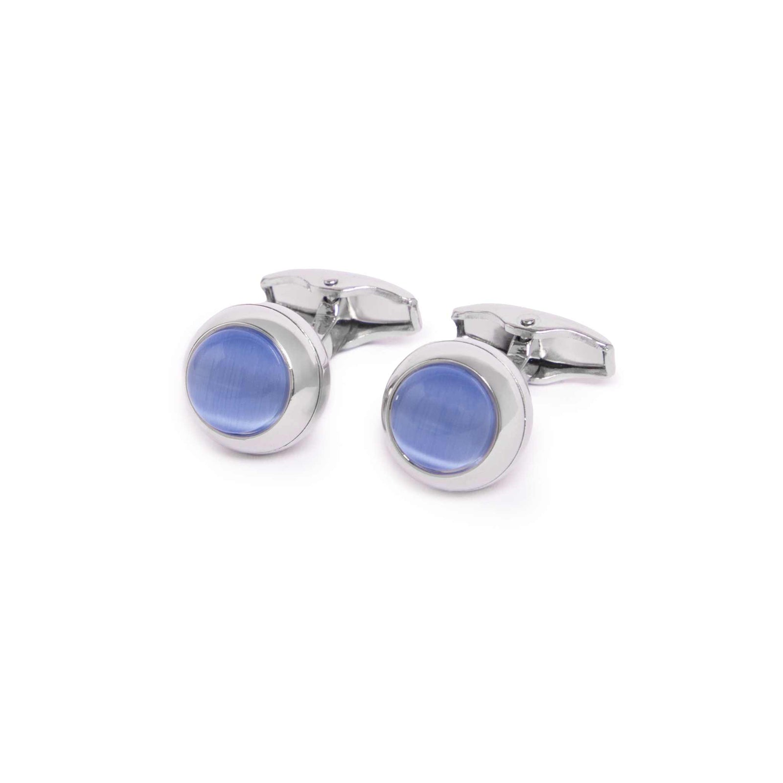 Kennett Ventana Cufflinks – Silver with Blue Pearl Effect Kennett Great Britain