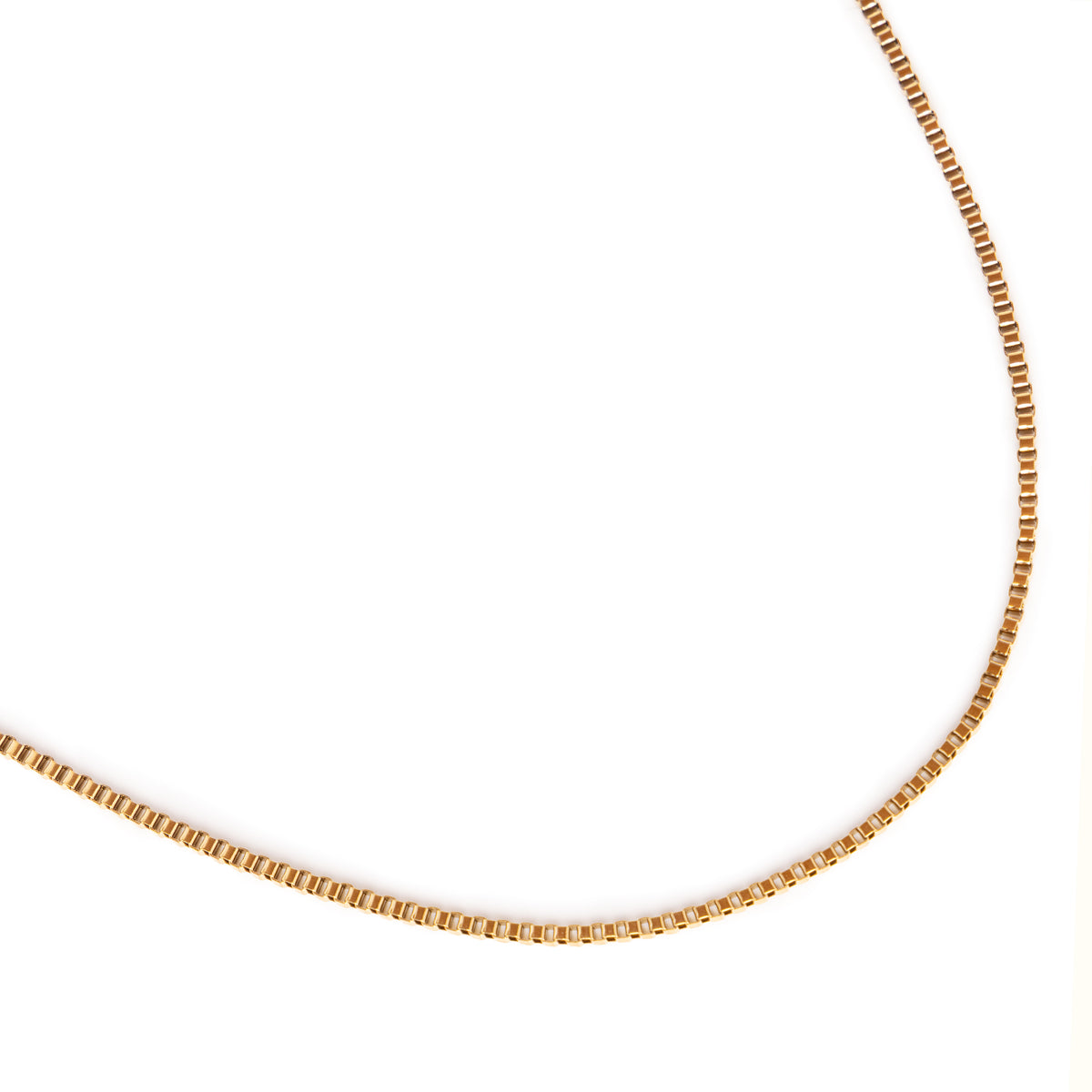 2mm Box Chain Necklace - 18K Gold Plated
