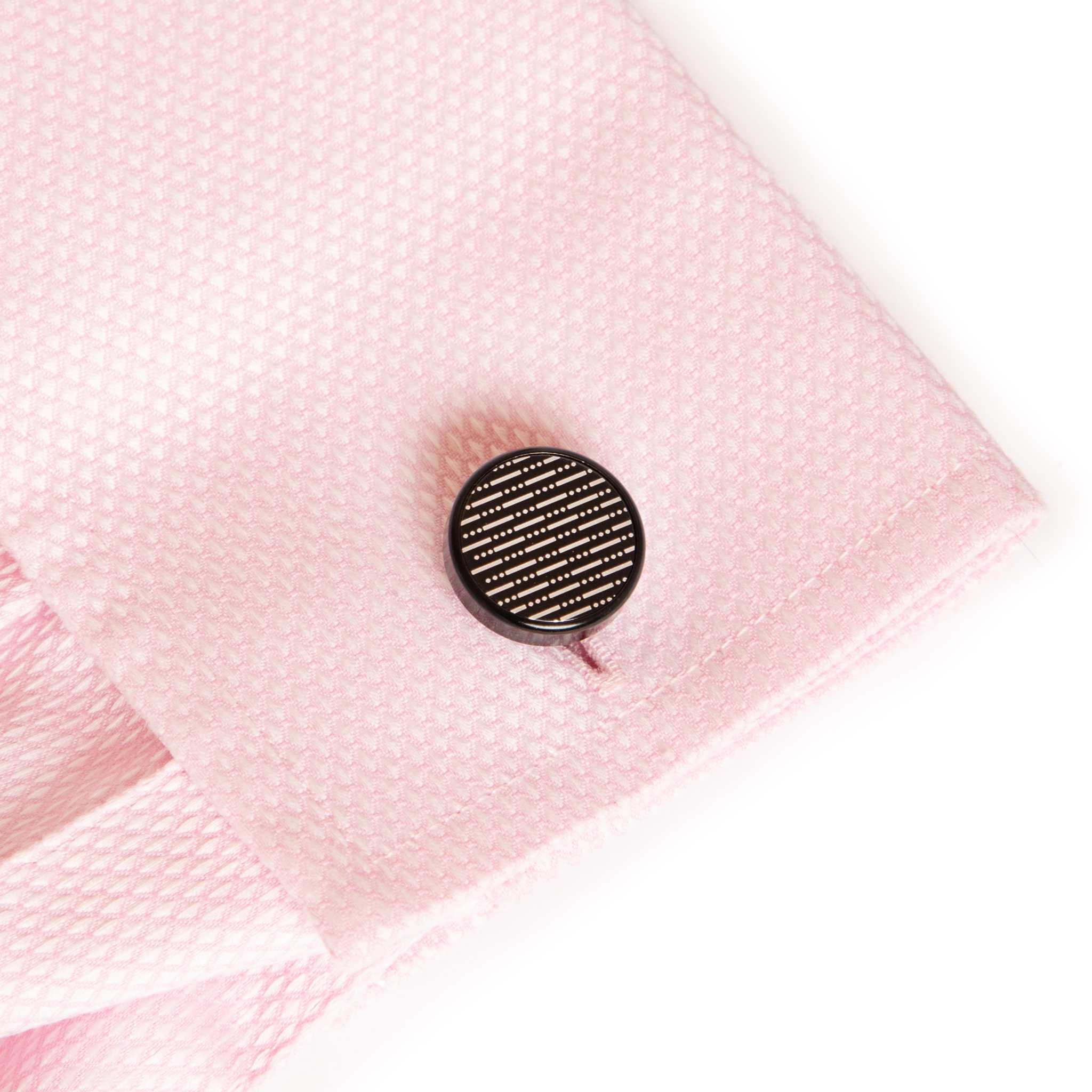 Kennett Morse Cufflinks – Black Plated Brass with Pattern Dial Kennett Great Britain