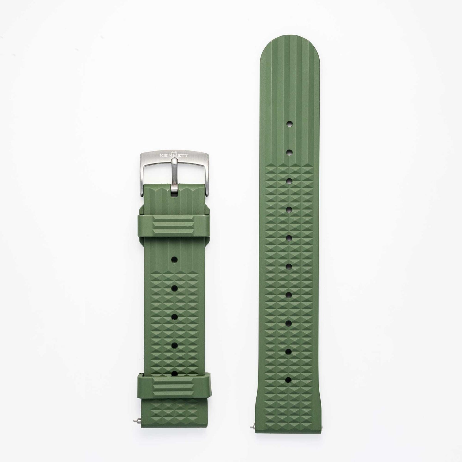 Kennett FKM Rubber Watch Strap with Stainless Steel Buckle - 22mm Waffle Texture Watch strapKennett Great Britain