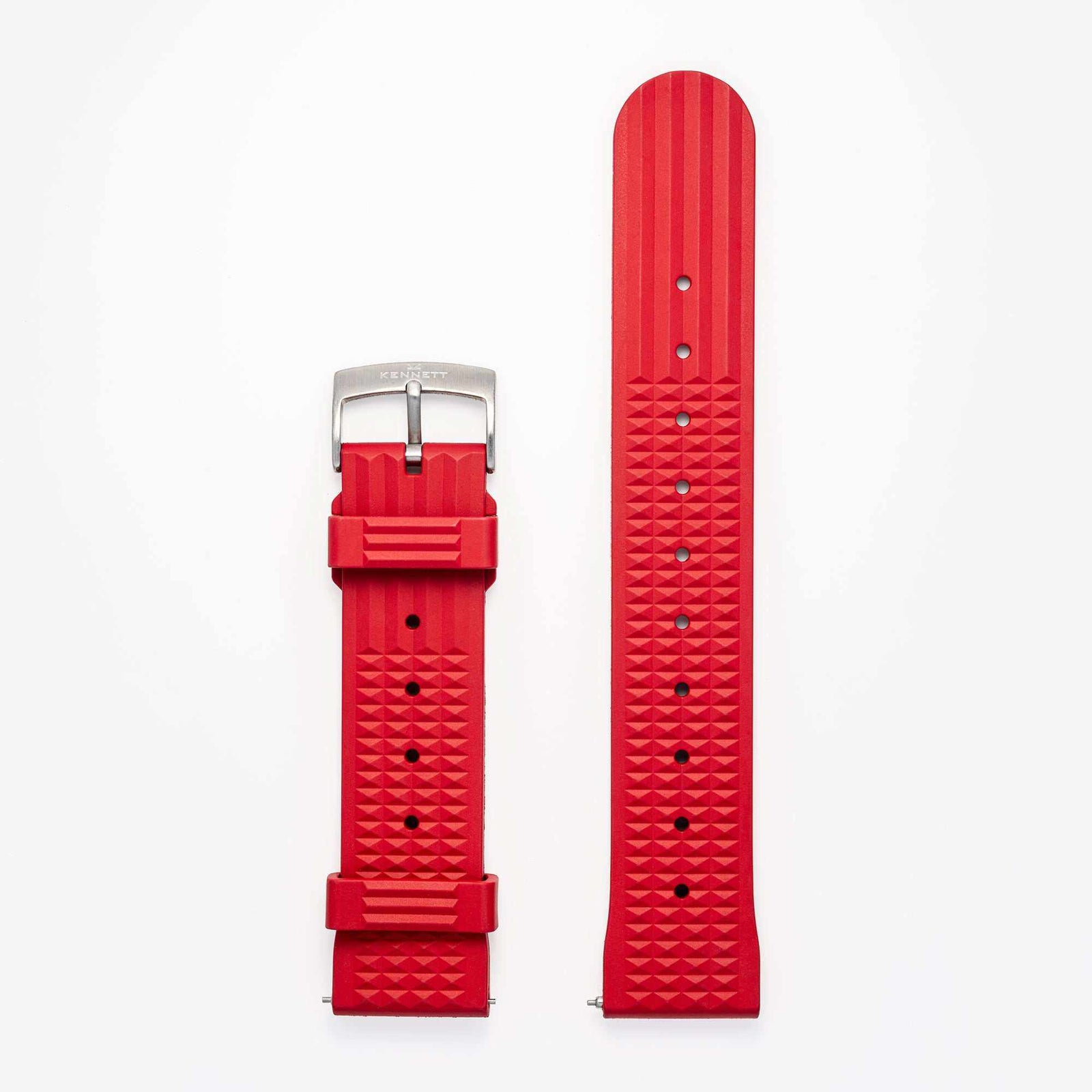 Kennett FKM Rubber Watch Strap with Stainless Steel Buckle - 22mm Waffle Texture Watch strapKennett Great Britain