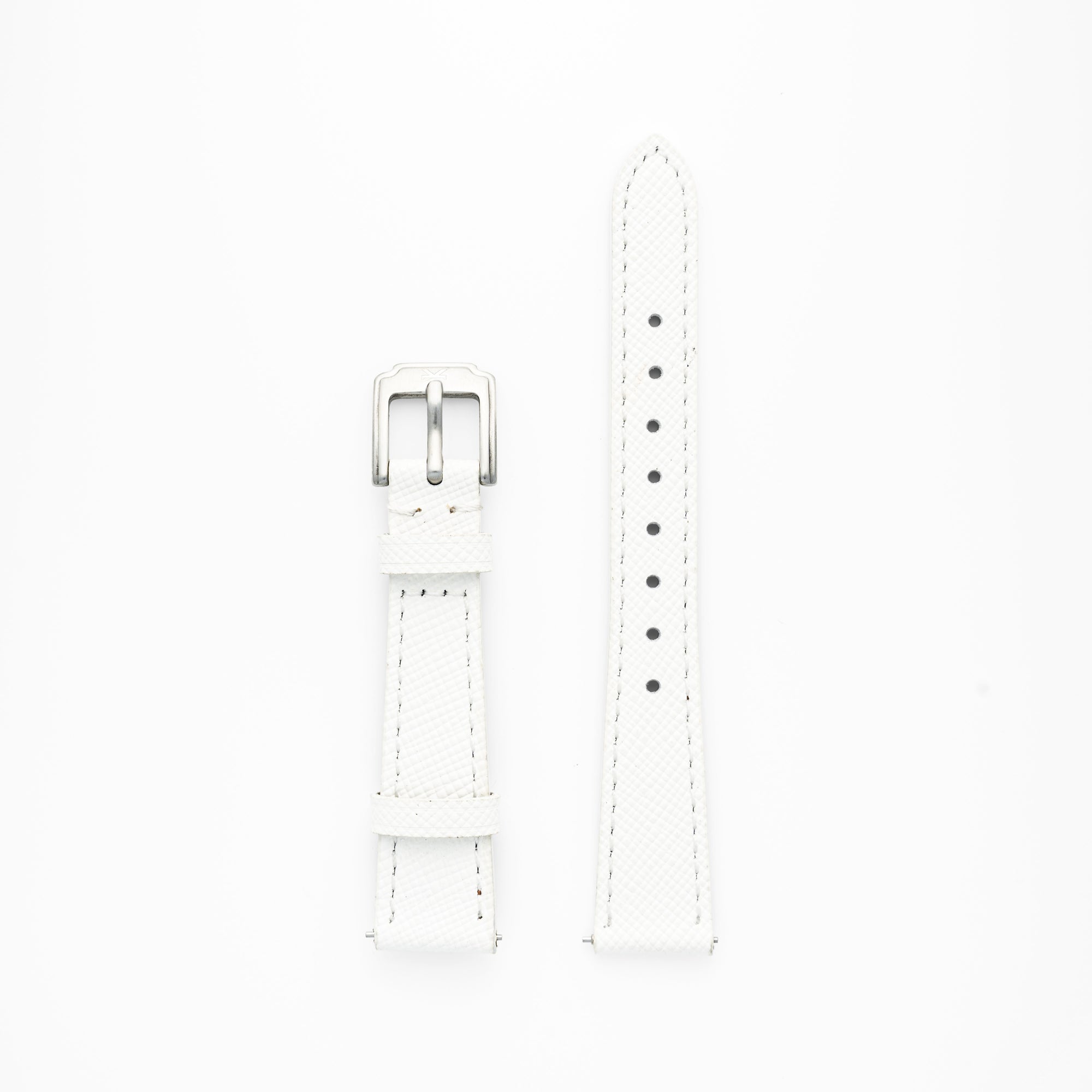 Kennett Saffiano 16 mm Leather Watch Strap White