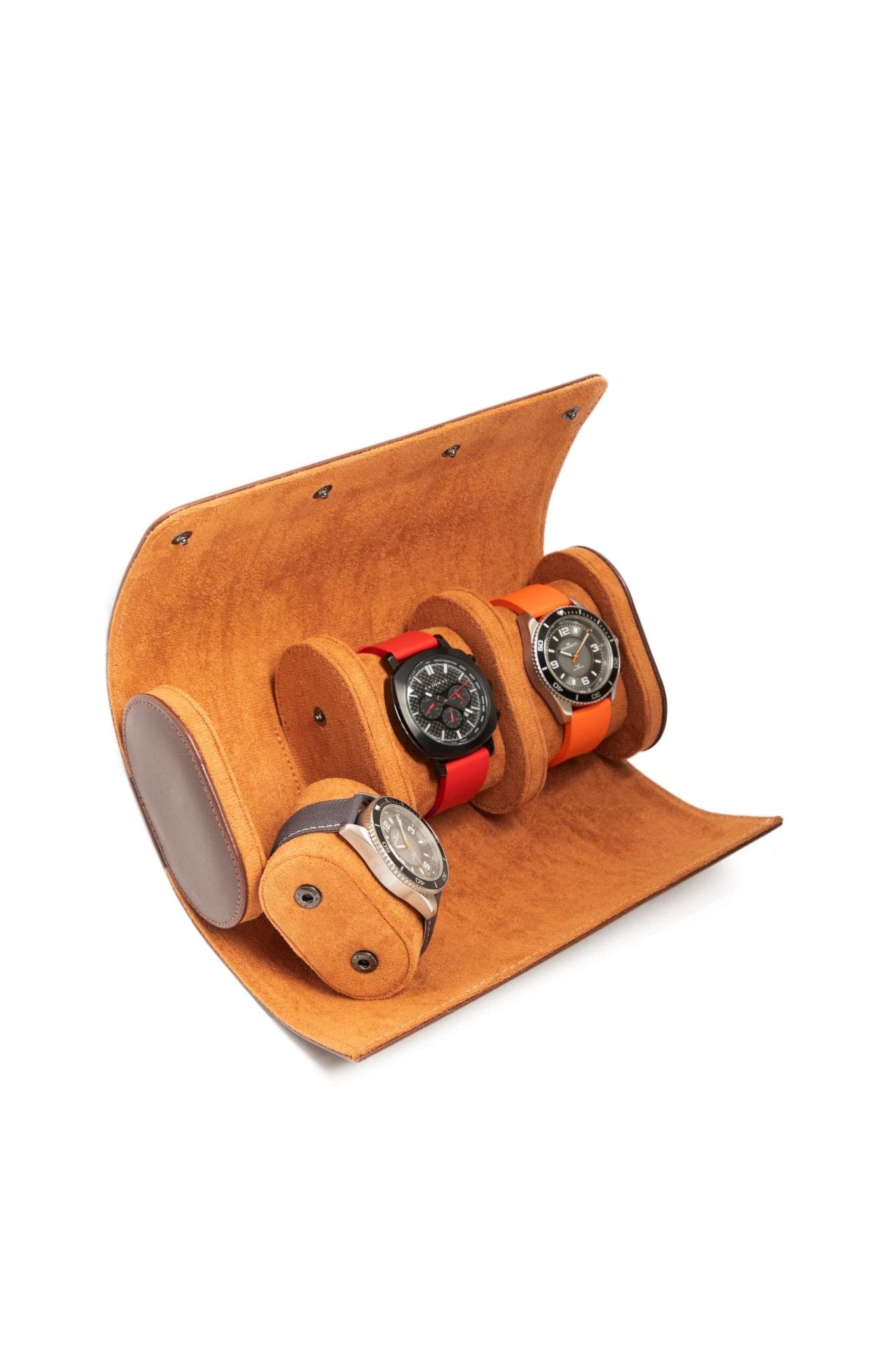 Brown Oiled Leather Watch Roll – Luxury Travel Case Kennett Great Britain