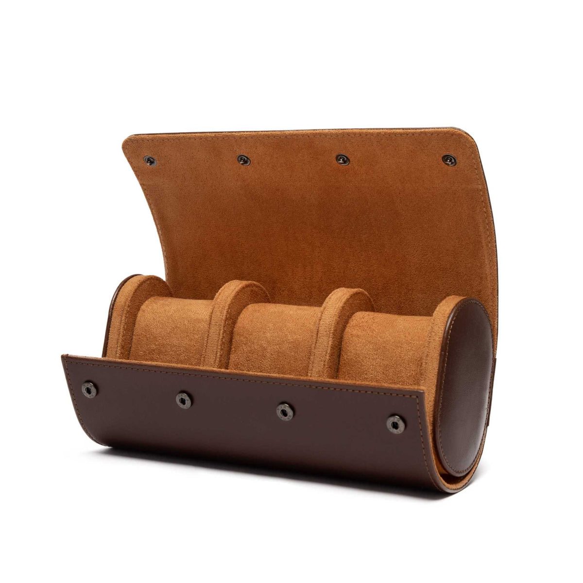 Brown Oiled Leather Watch Roll – Luxury Travel Case Kennett Great Britain