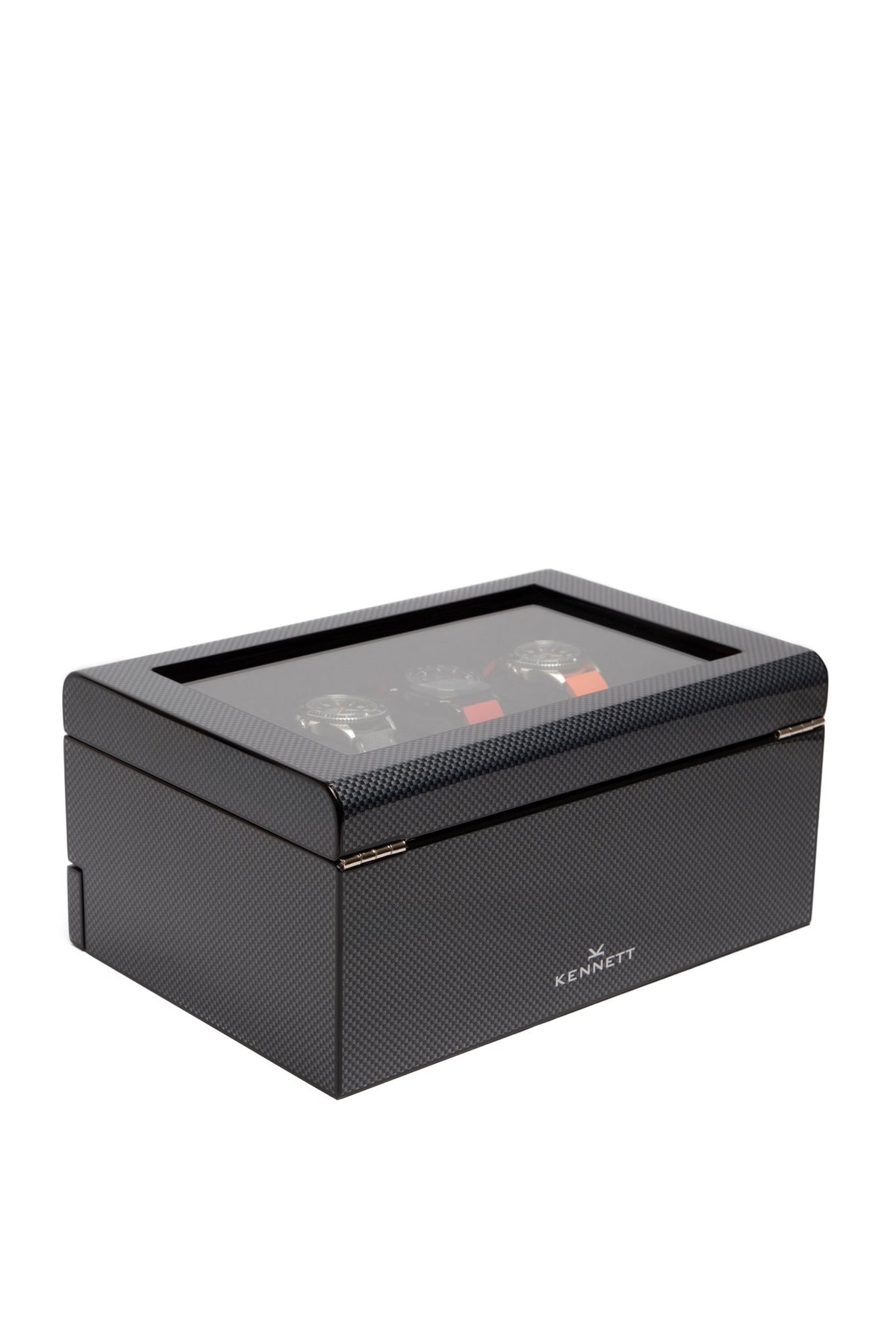 Kennett 8 Watch Box Valet Organiser | Carbon Fibre Storage for Watches & Accessories watch boxKennett Great Britain