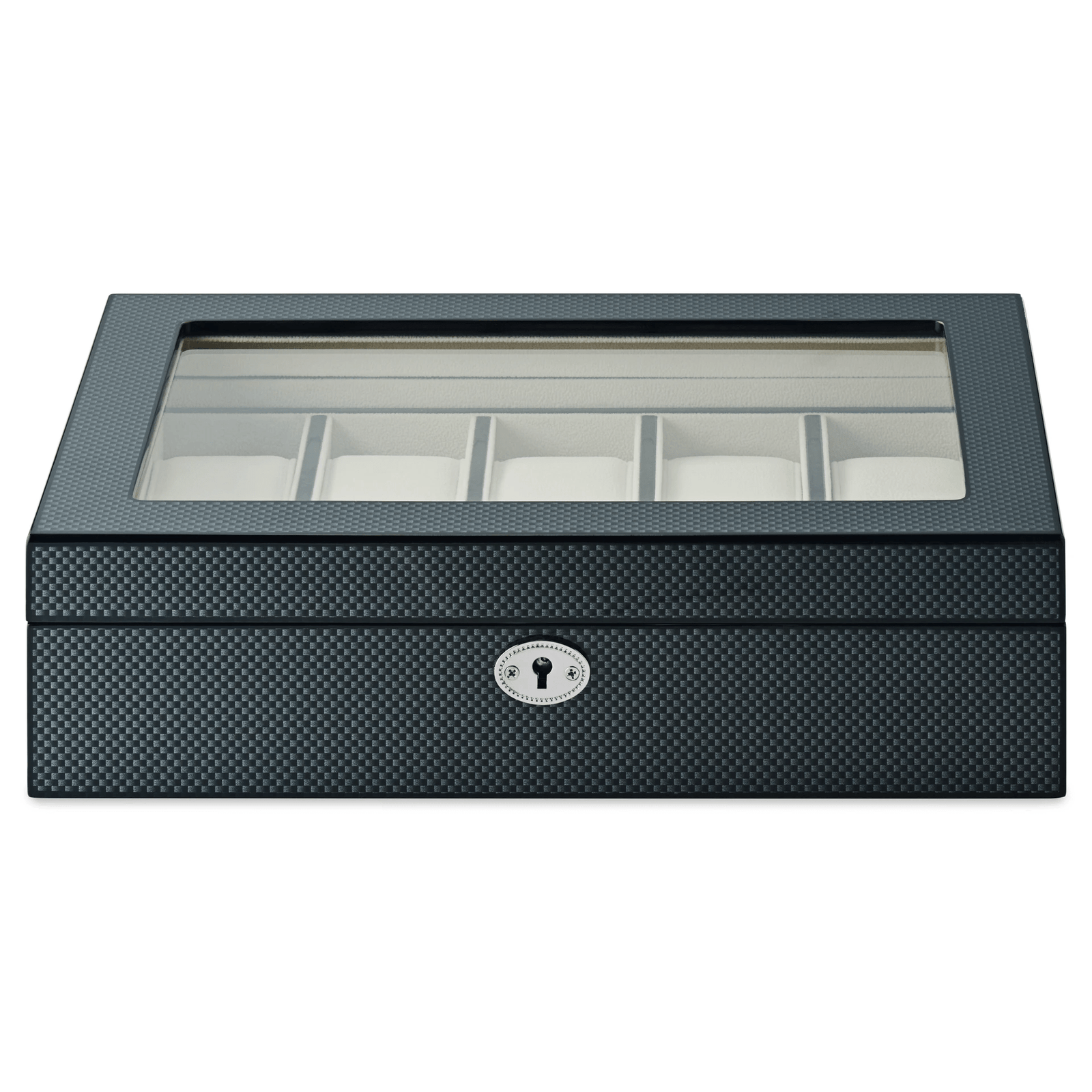 Kennett 10 - Slot Wooden Watch Box – Carbon Fibre Finish Kennett Great Britain