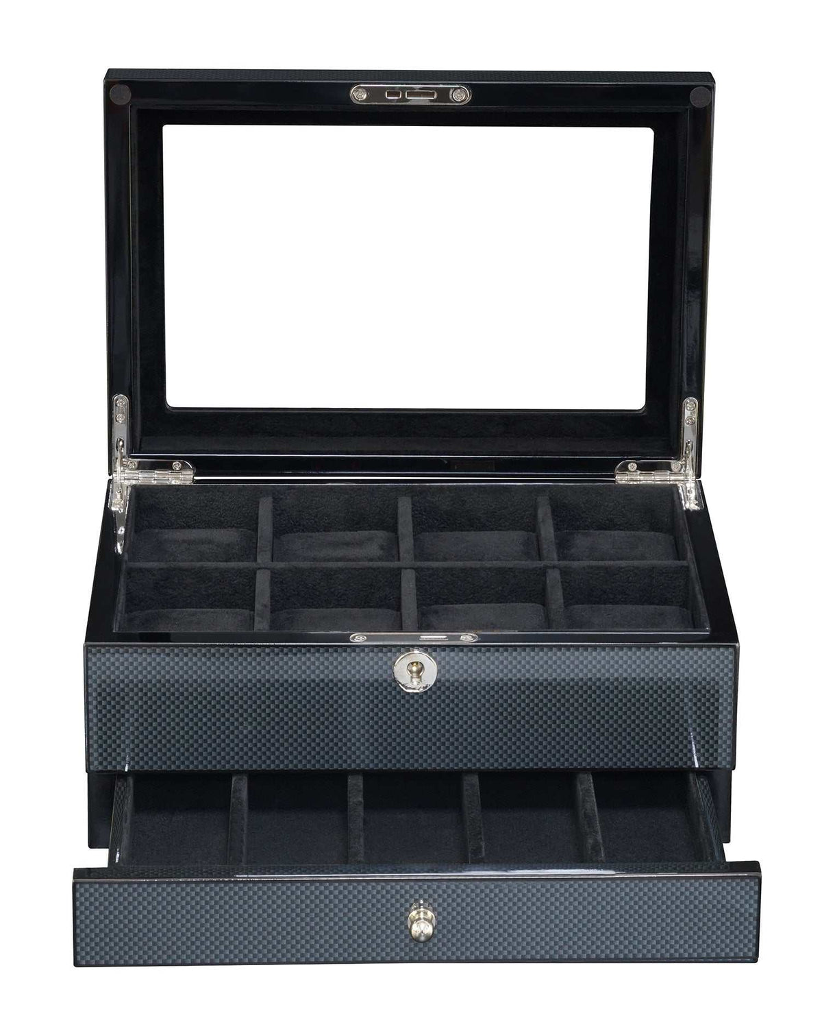 Kennett 8 Watch Box Valet Organiser | Carbon Fibre Storage for Watches & Accessories watch boxKennett Great Britain