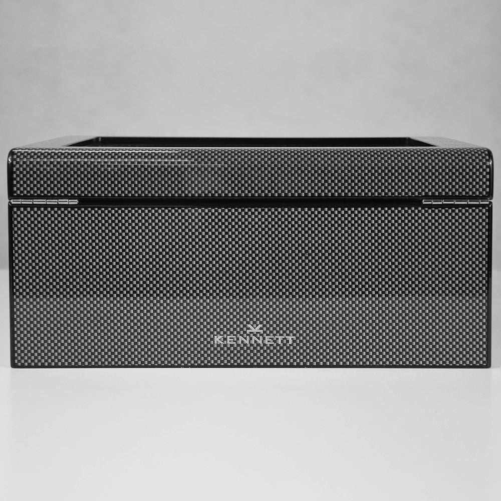 Kennett 8 Watch Box Valet Organiser | Carbon Fibre Storage for Watches & Accessories watch boxKennett Great Britain