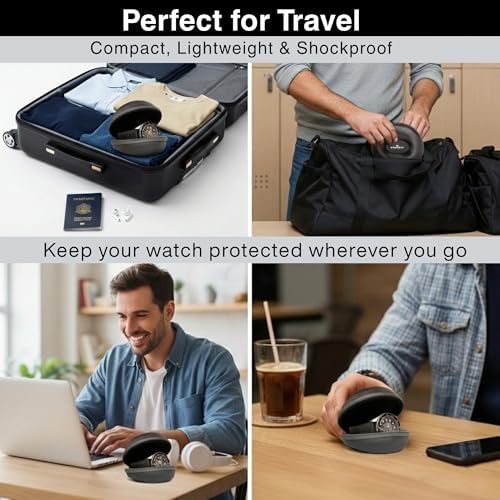 Grey Single Watch Travel Case – Bold, Secure & Stylish